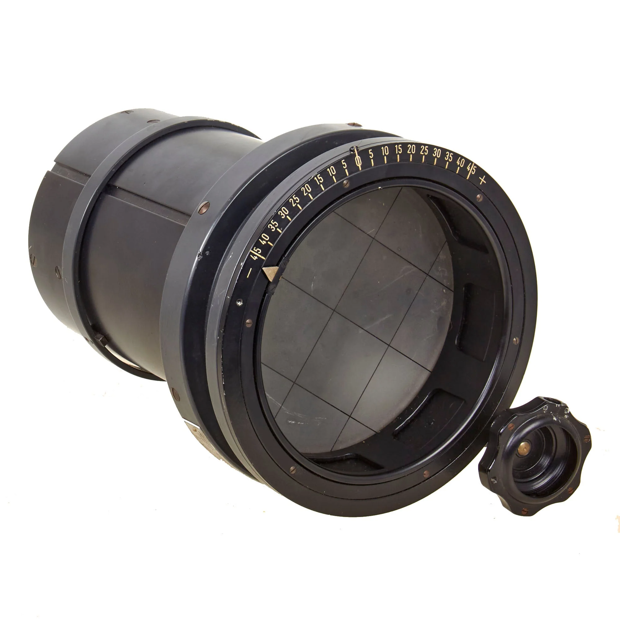 Original German WWII U.S.-Captured Luftwaffe Aerial Coverage Regulator Camera Grid Lens in Original Transit Case with Key and U.S.G.I. Bringback Papers - Image 5