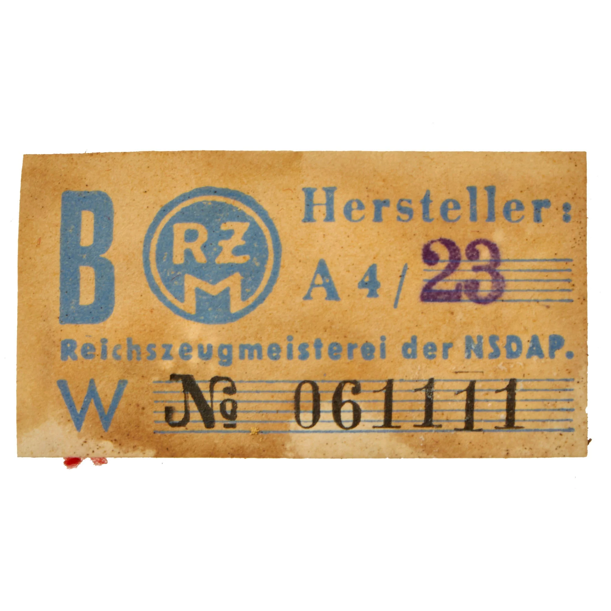 Original German WWII Unissued NSDAP Regional District Matched Pair of Blank Collar Tabs with Original Packaging & RZM Tag - Image 7