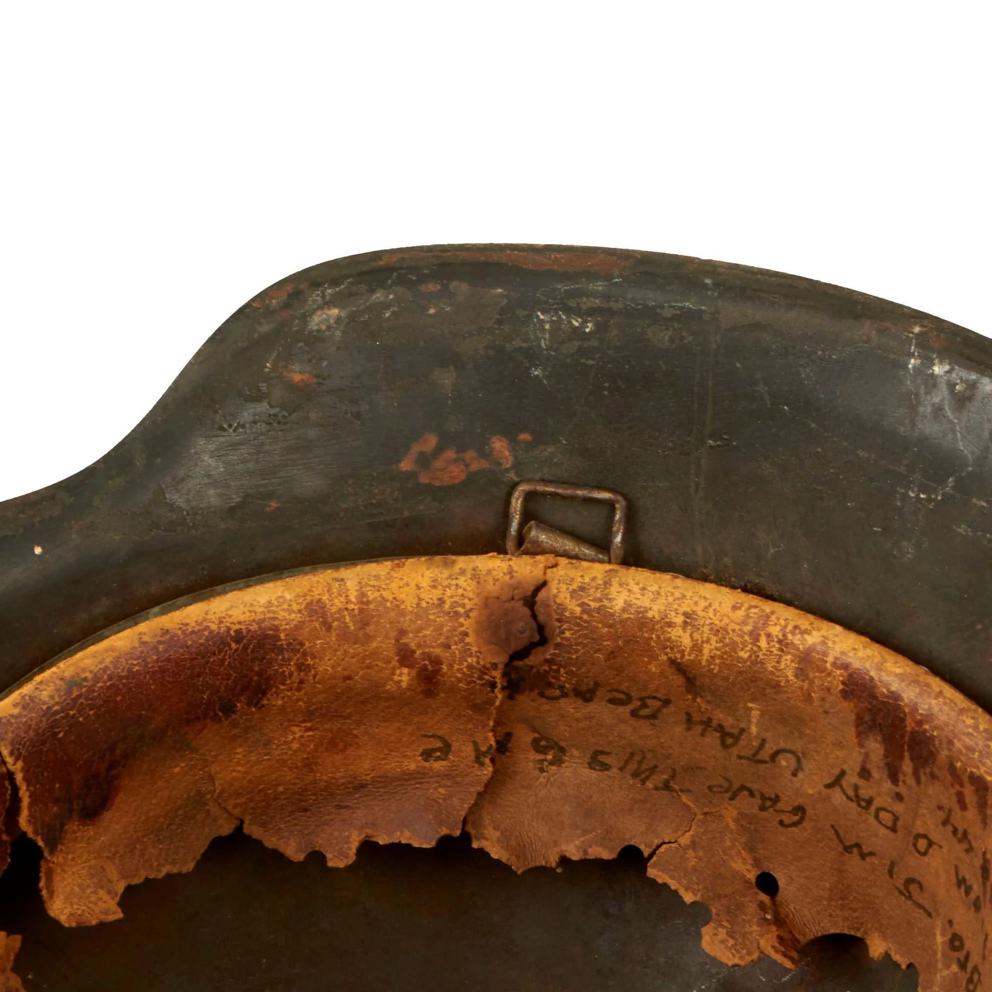 Original German WWII USGI Decorated 176th General Hospital M42 Army Heer Helmet with Inscribed Relic Liner - Stamped NS64 - Image 15