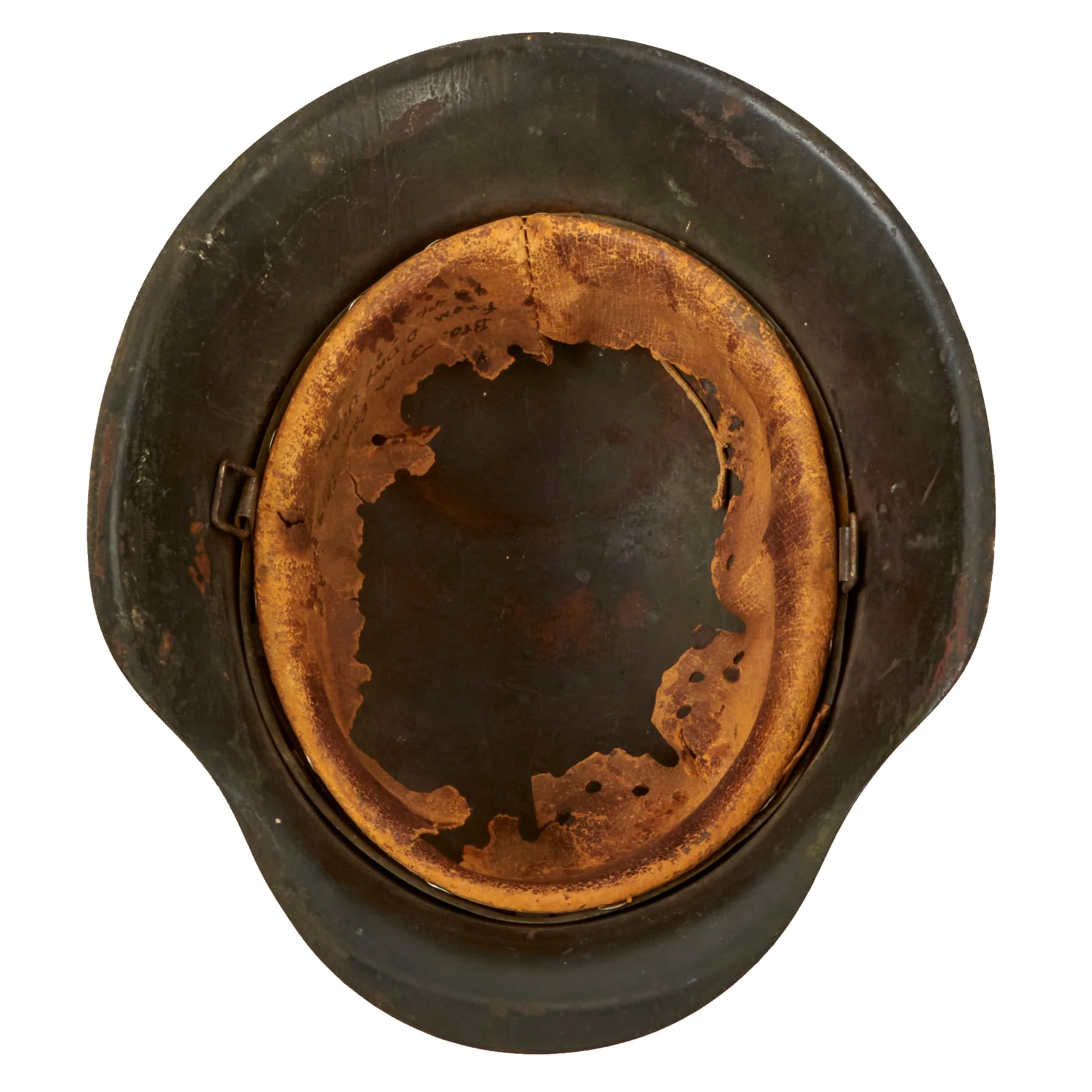 Original German WWII USGI Decorated 176th General Hospital M42 Army Heer Helmet with Inscribed Relic Liner - Stamped NS64 - Image 7