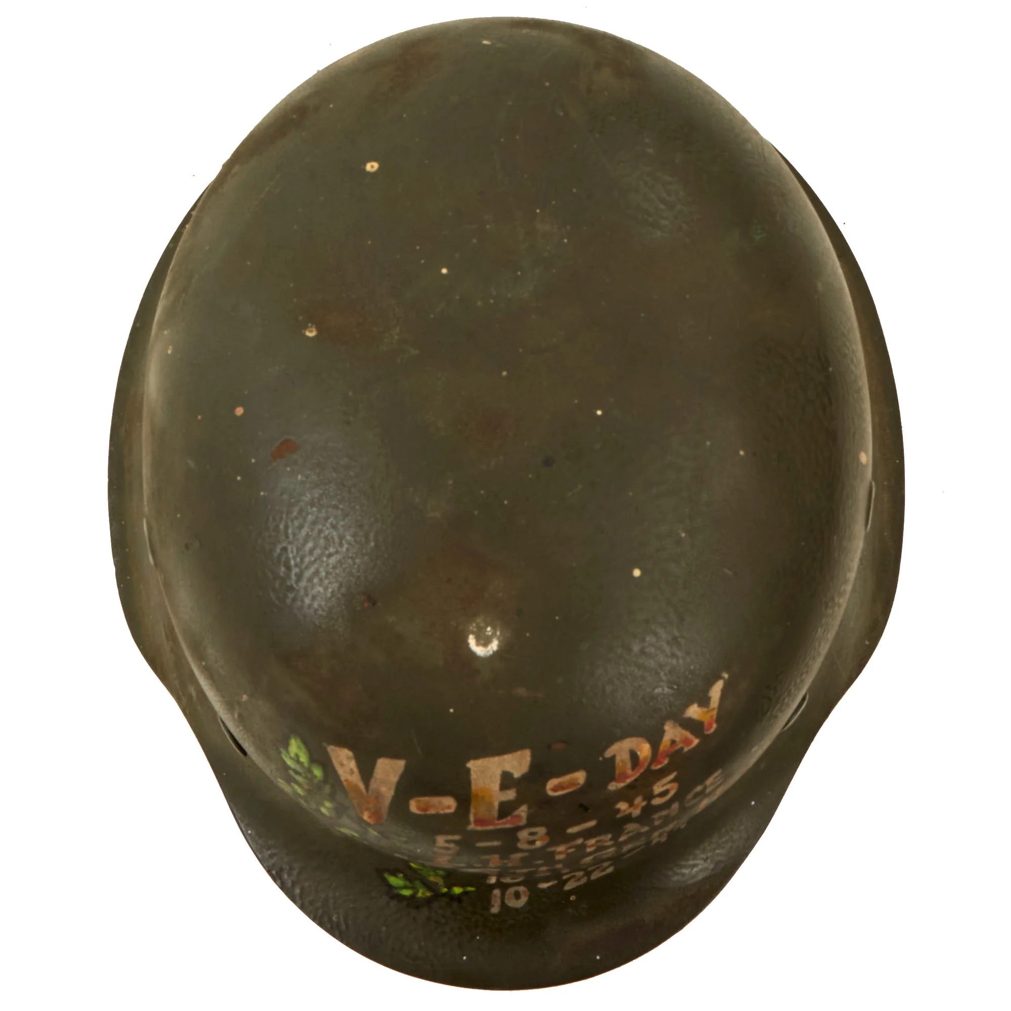 Original German WWII USGI Decorated 176th General Hospital M42 Army Heer Helmet with Inscribed Relic Liner - Stamped NS64 - Image 8