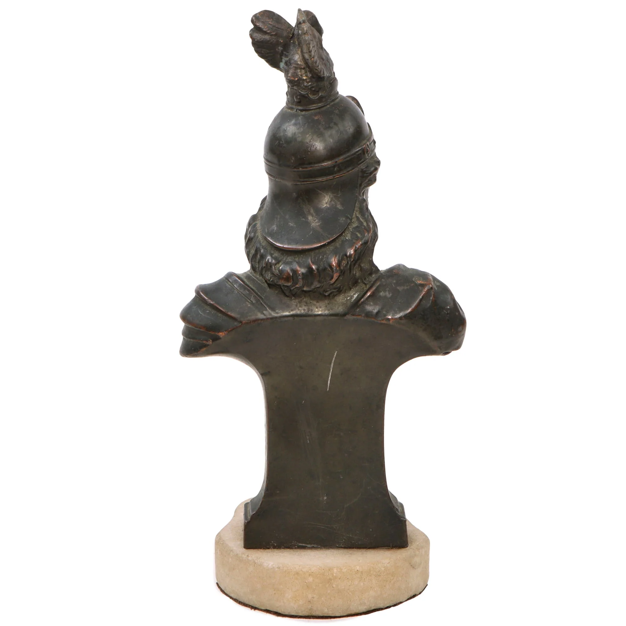 Original Imperial German WWI Era Bronze Bust of Lohengrin on Marble Base - 8” Tall - Image 3