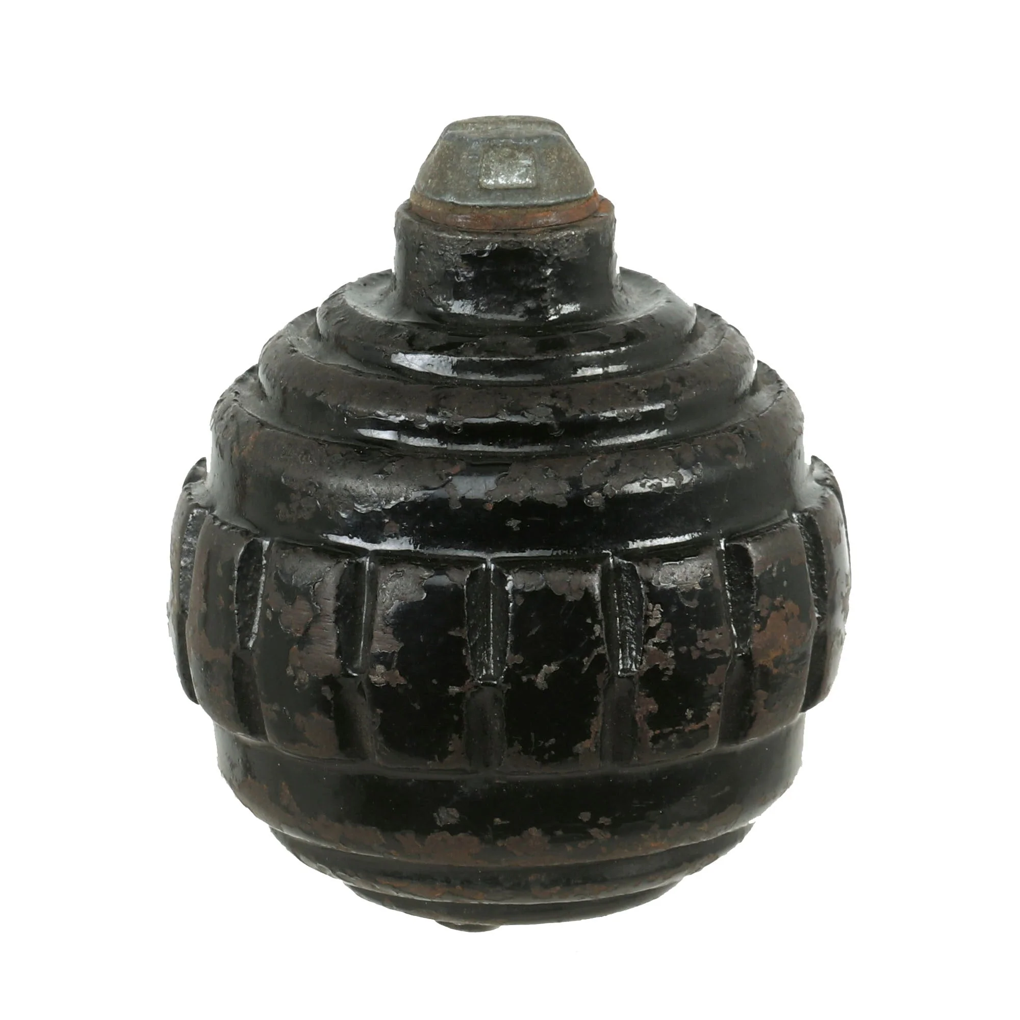 Original Imperial German WWI Model 1915 n/A Ball Hand Fragmentation Inert Grenade With Transit Plug - Kugelhandgranate