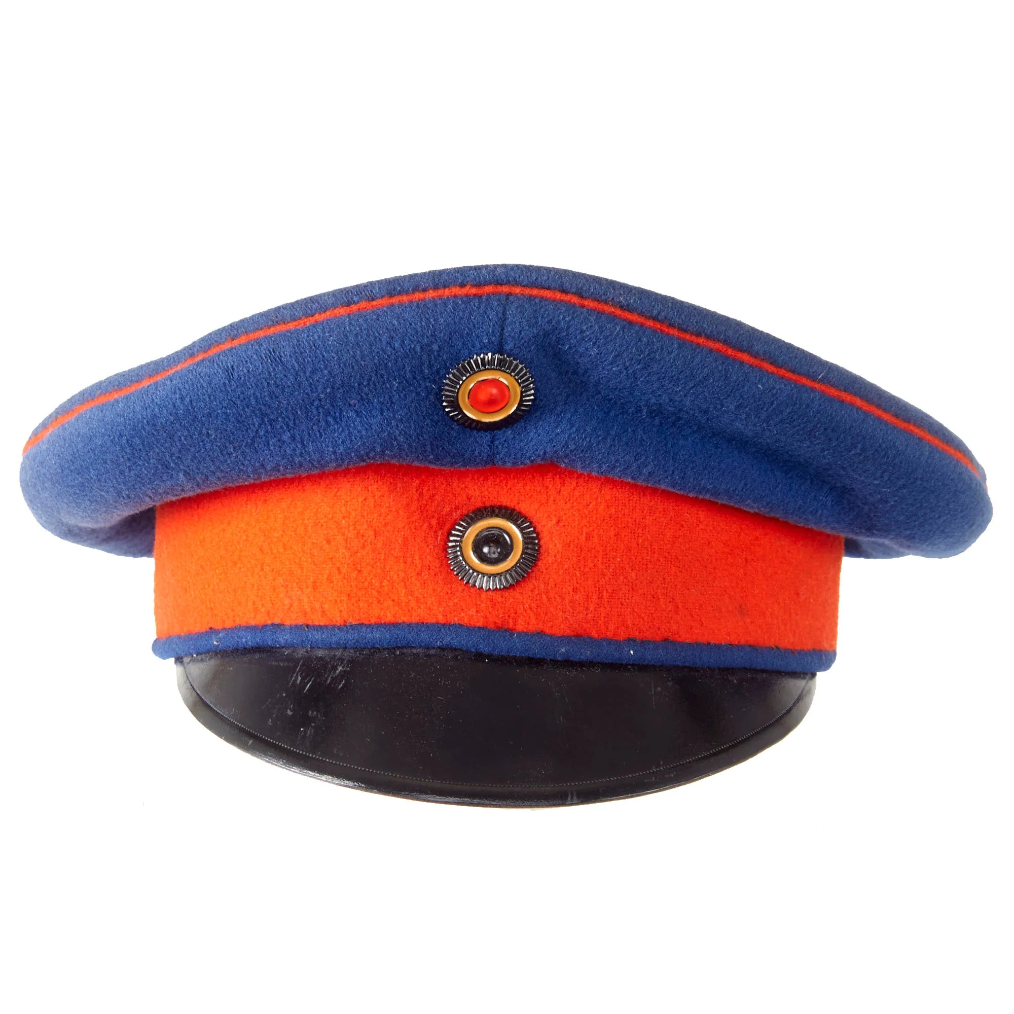 Original Imperial German WWI Prussian Dark Blue Infantry EM/NCO Visor Cap with Replaced Sweatband - Image 3