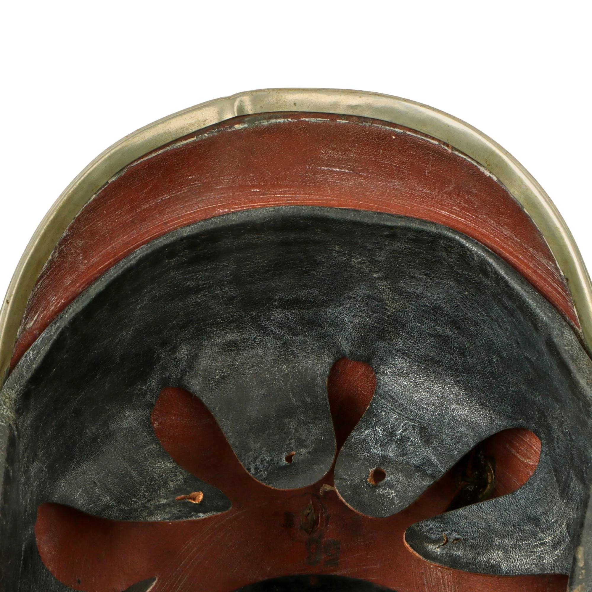 Original Imperial German WWI Prussian M1895 Garde Infantry EM-NCO Pickelhaube Helmet with Correct Garde-Corps Depot Stamp & Original Cockades - Dated 1913 - Size 56 - Image 9