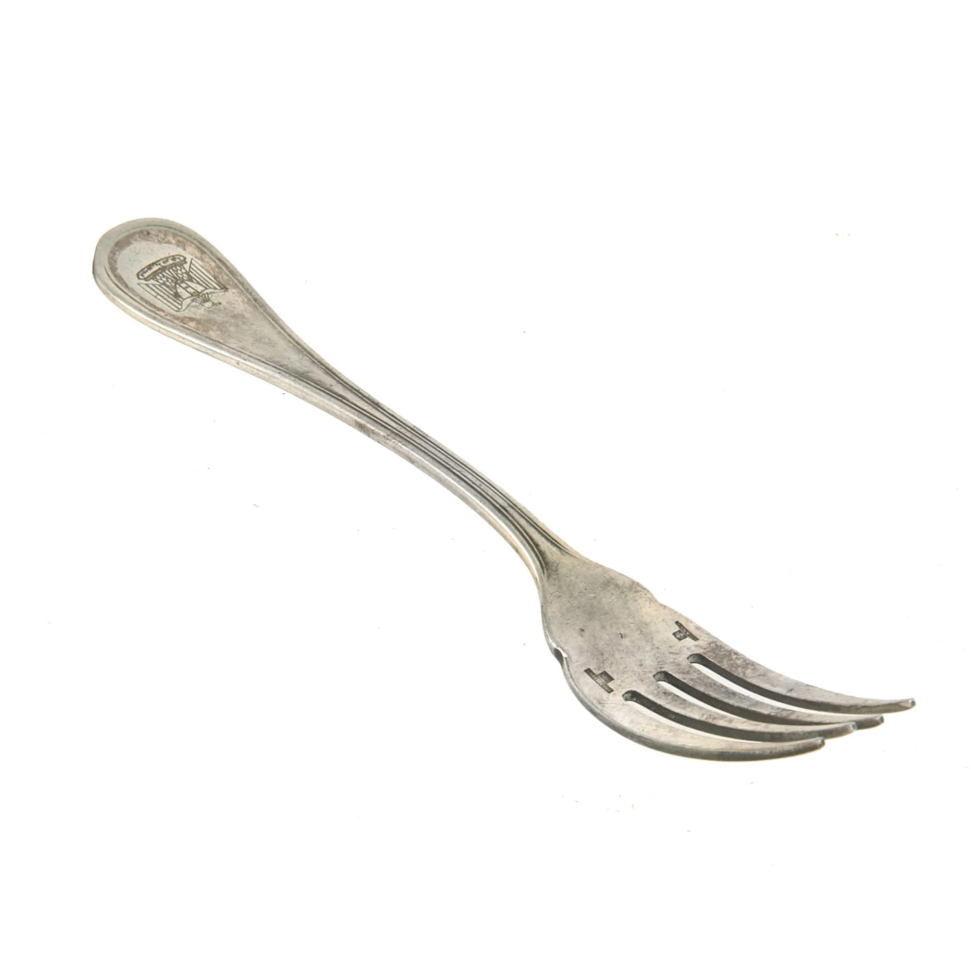 Original Iraq War Saddam Hussein Silver Plated Oval Pattern Lunch Fork with Iraq Coat of Arms - Manufactured by Christofle of France - Image 8