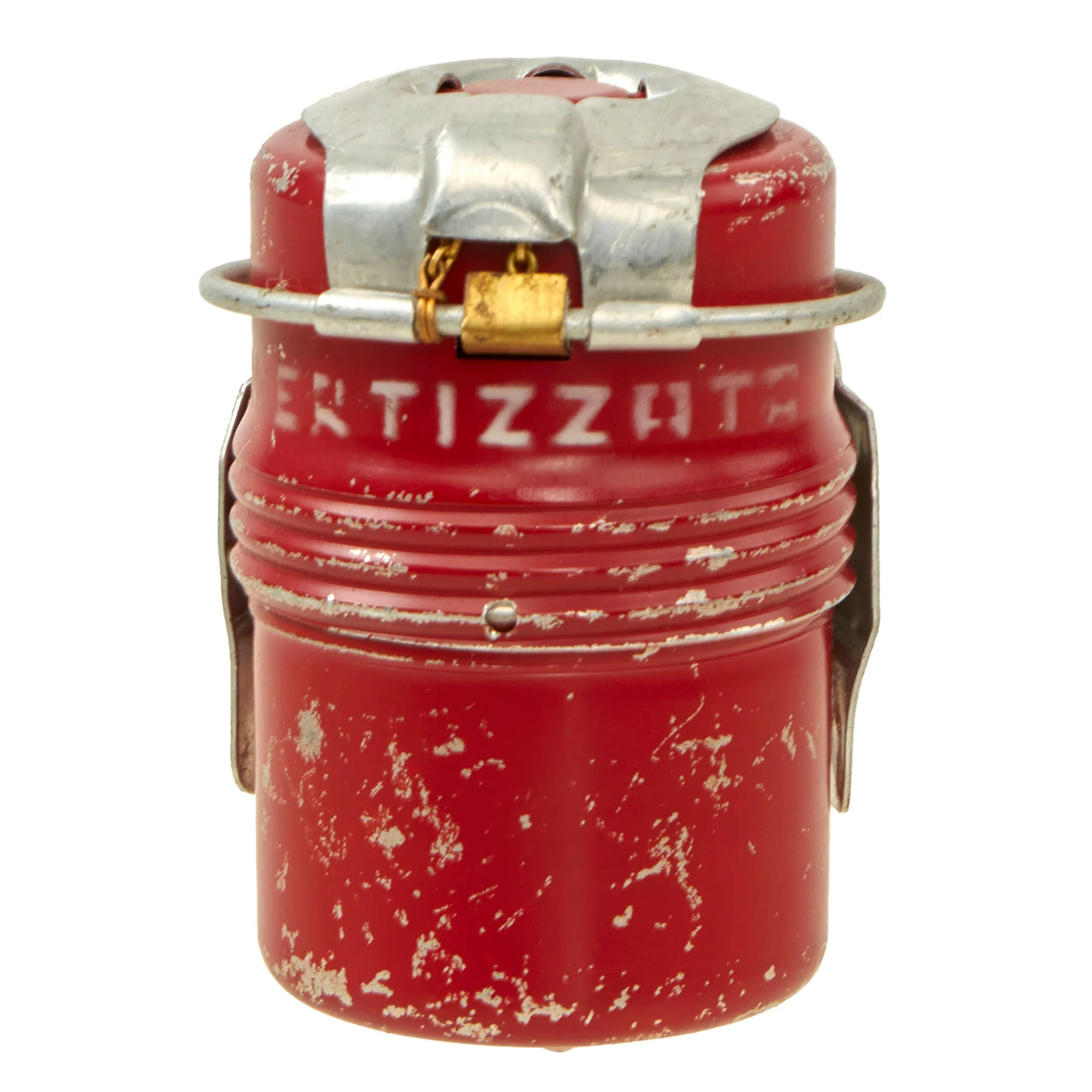 Original Italian Post-WWII Model 35 Red Devil Grenade by Societa Romana - Bomba a Mano Mod. 35 - Dated 1964 - Image 7