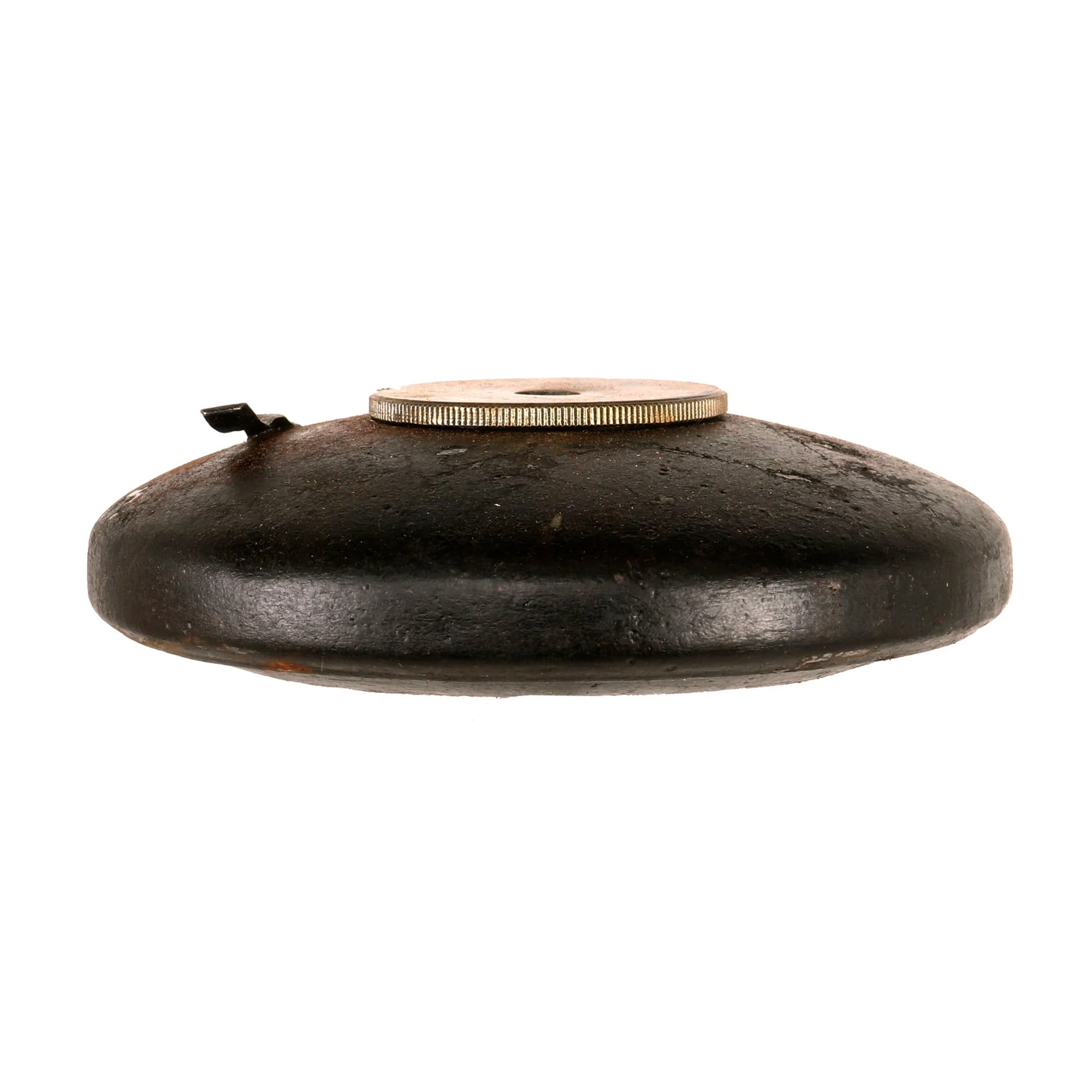 Original Italian WWI Lenticolare M14 Discus Hand Grenade with Brass Fuze Holder - Inert - Image 5