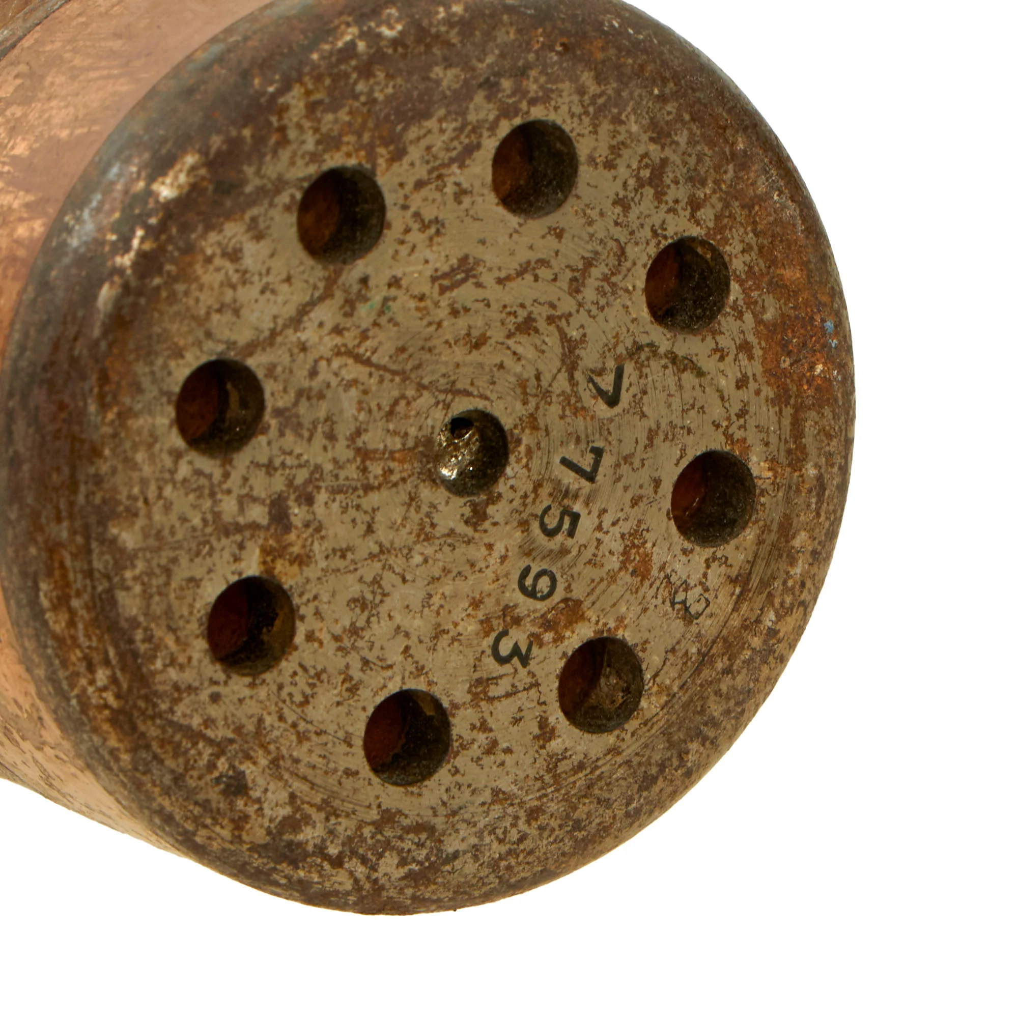 Original Japanese WWII Inert Type 89 Knee Mortar 50mm Grenade Discharger Inert Round - Missing Paint - Dated 1941 - Image 4