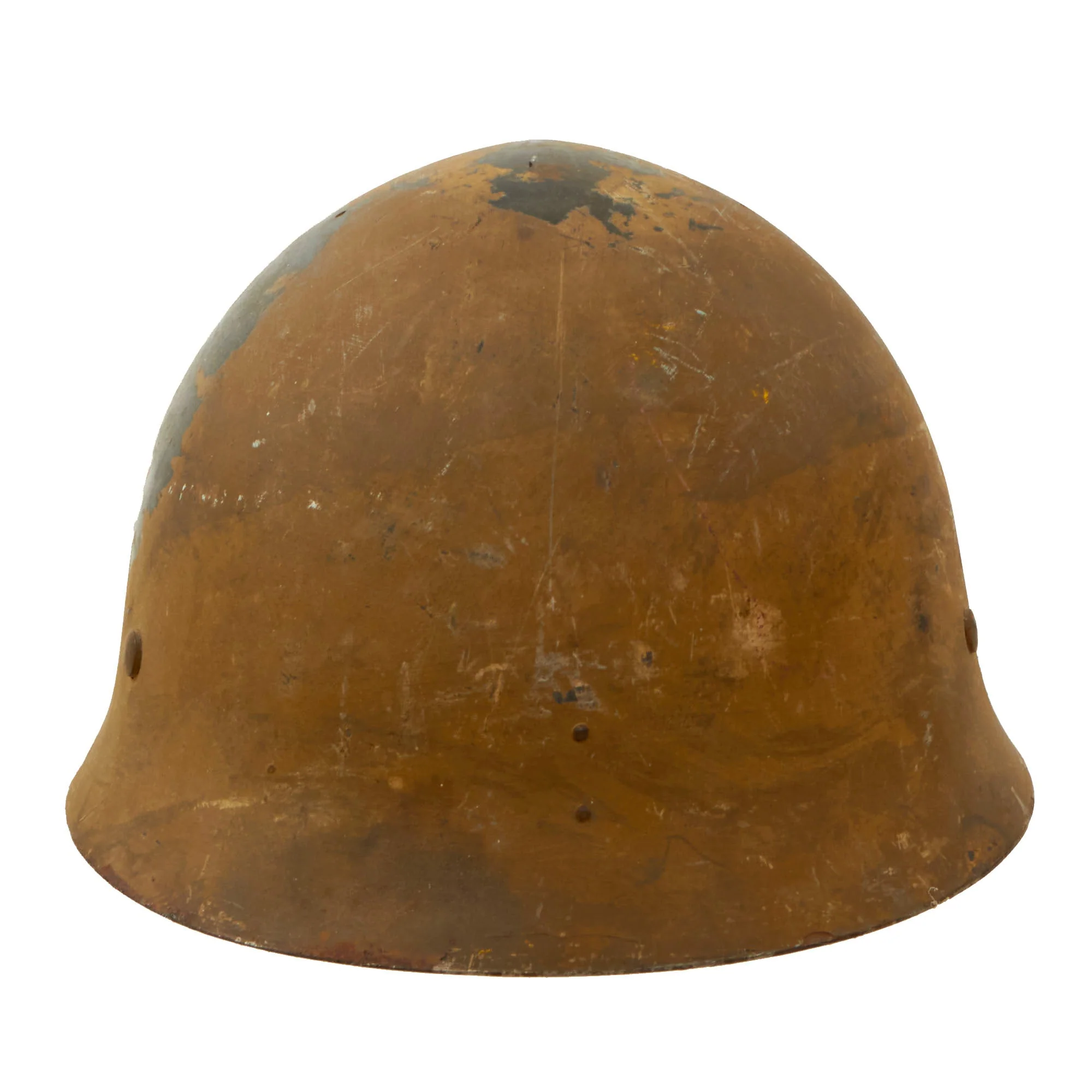 Original Japanese WWII Tetsubo Type 90 Army Helmet with Partial Liner & Chinstrap - Missing Star - Image 8