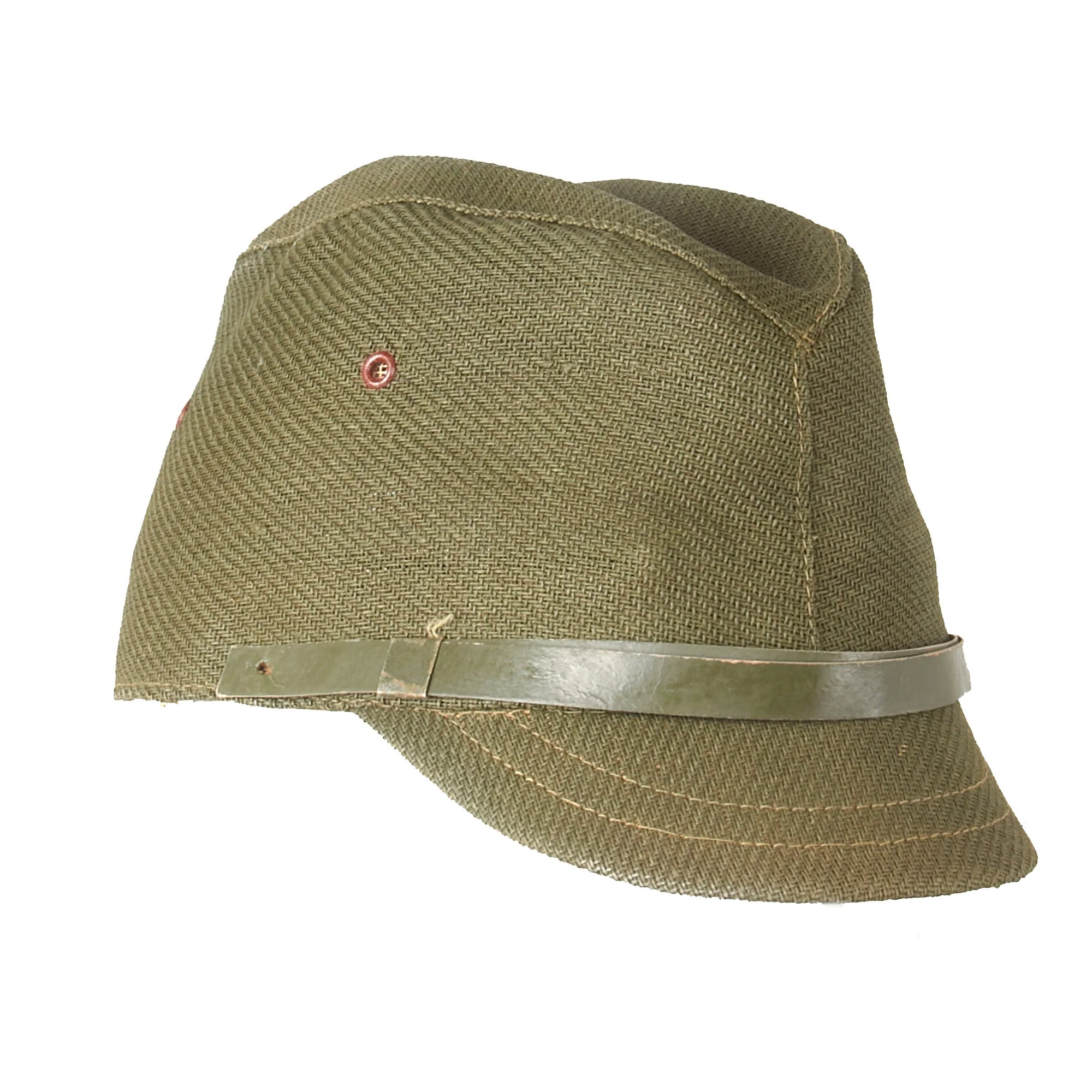 Original Japanese WWII Civilian “Papercloth” Forage Cap with Chinstrap - Nearly Identical to Military Issue