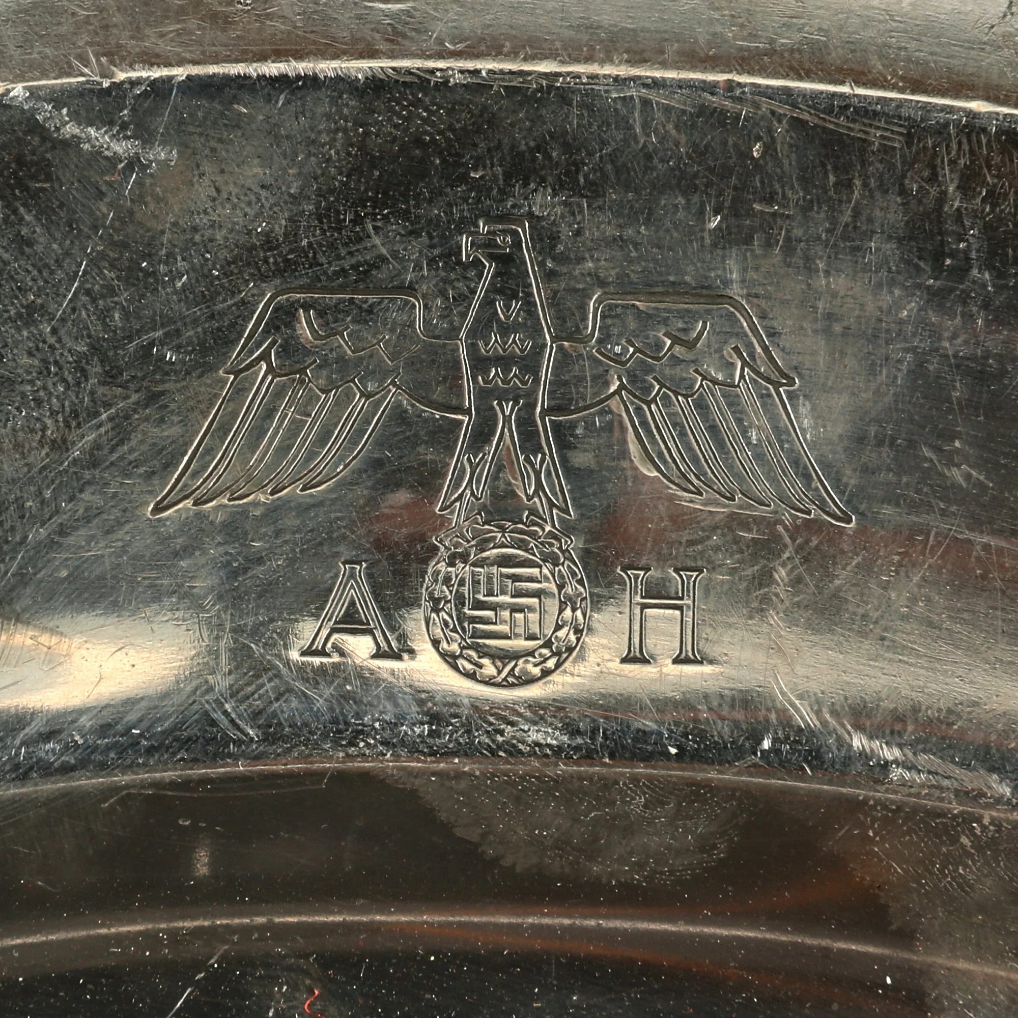 Original Rare German WWII AH Formal Pattern Large Silver Serving Tray by Wellner - Image 4