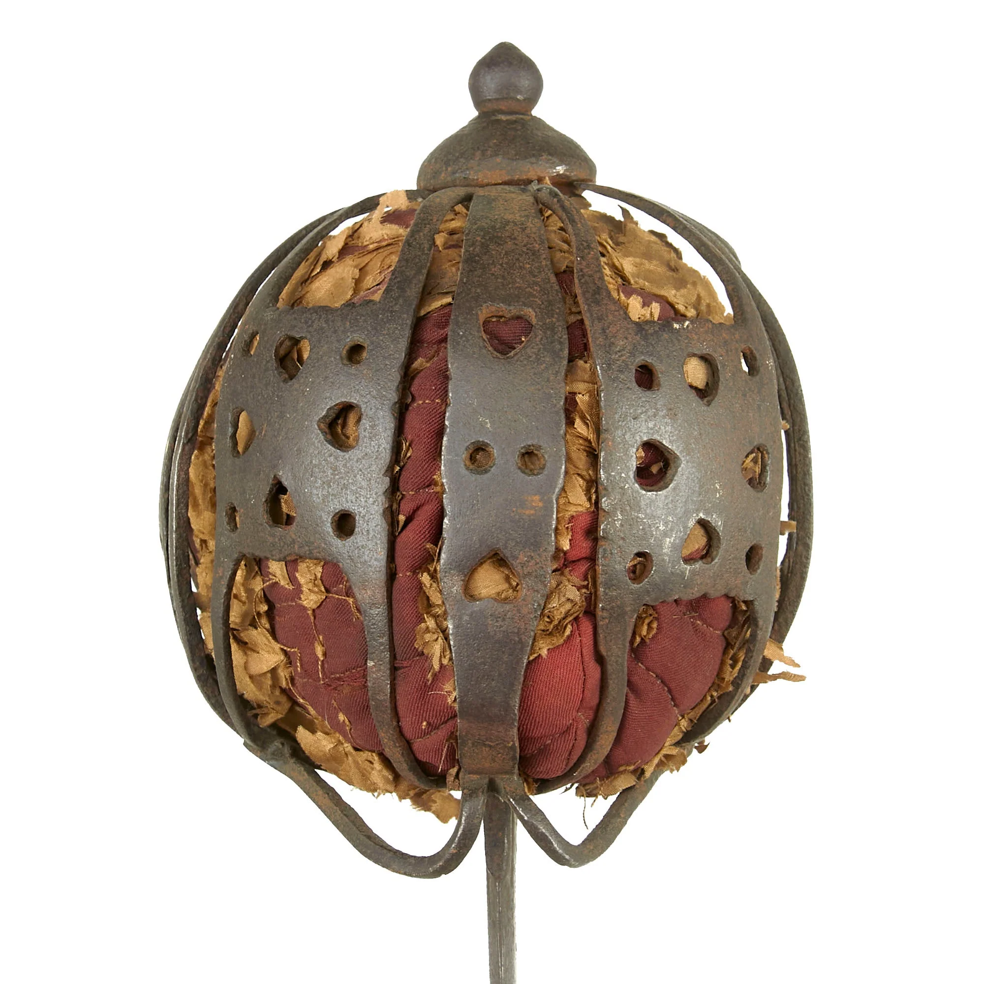 Original Scottish 1700s Jacobite Uprising Era Basket Hilt Broad Sword with Glasgow Style Hilt & Red Padded Liner - Marked Andrea Ferara with Solingen “Running Wolf” - Image 3