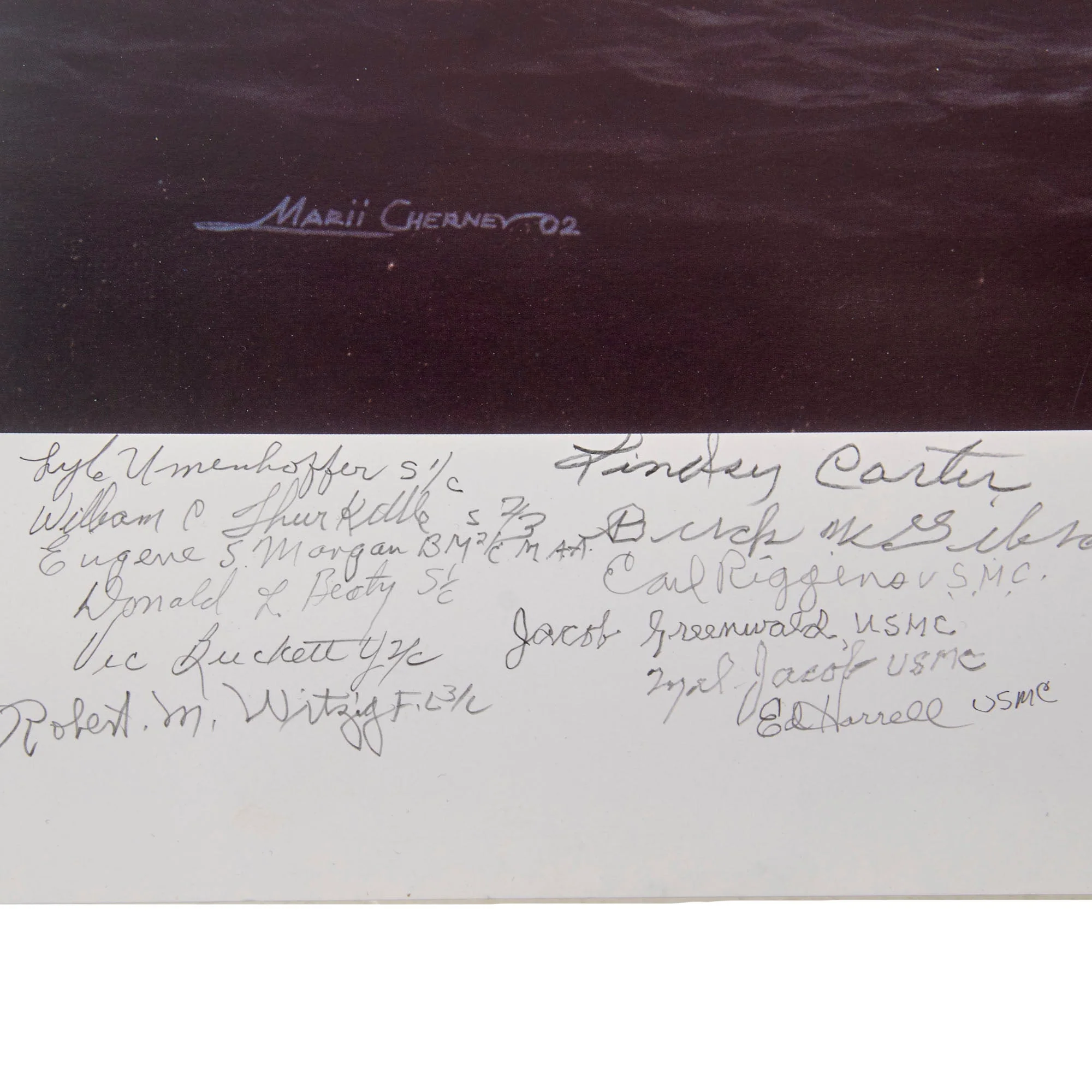 Original Signed Limited Edition Print: “Fateful Voyage: The U.S.S. Indianapolis, July 30th, 1945” by Marii Chernev Signed by 41 Survivors of the Sinking - 76/500 - 27 x 36” - Image 4