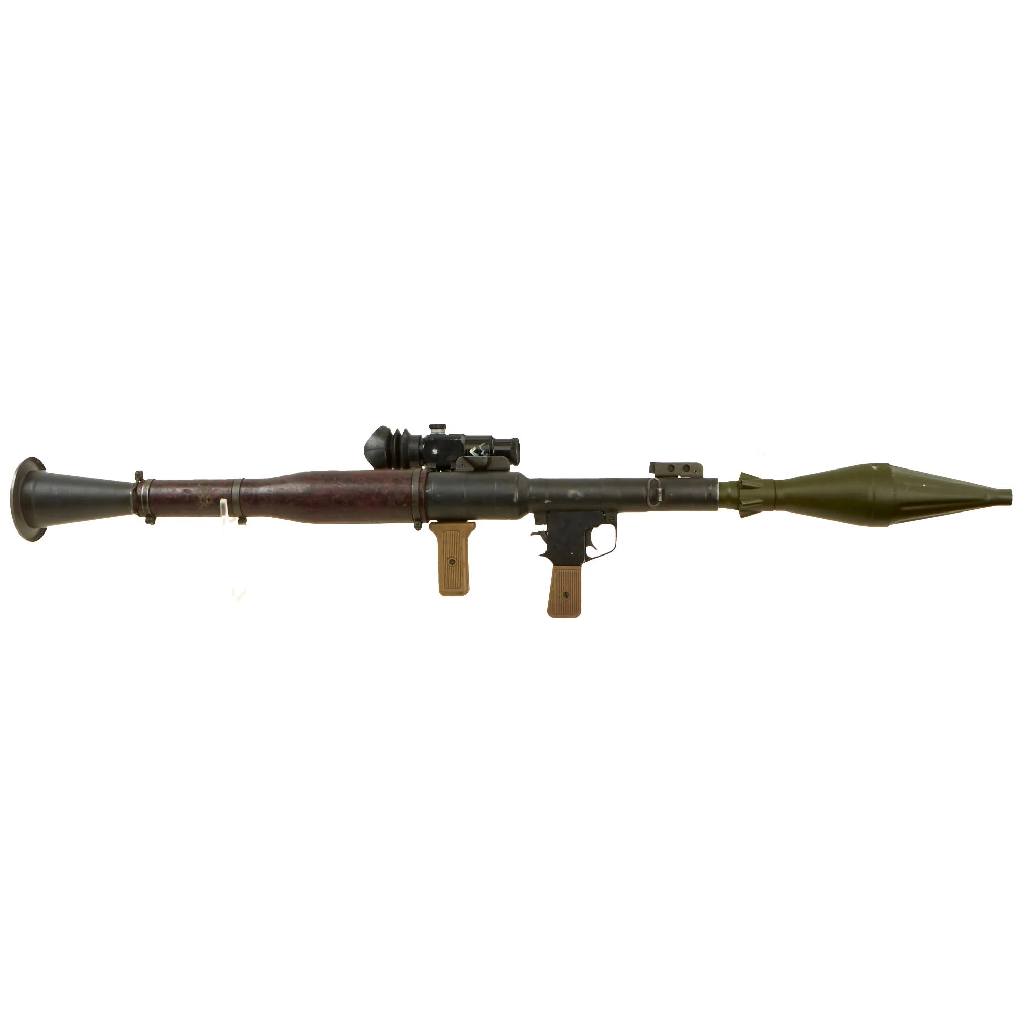 Original Soviet Bulgarian Cold War 1971 Dated RPG-7 Rocket Propelled Grenade Inert Launcher RPG with Iraqi Type ON-M80 Optical Sight & Inert Chinese Type 69 Rocket Round - Image 3