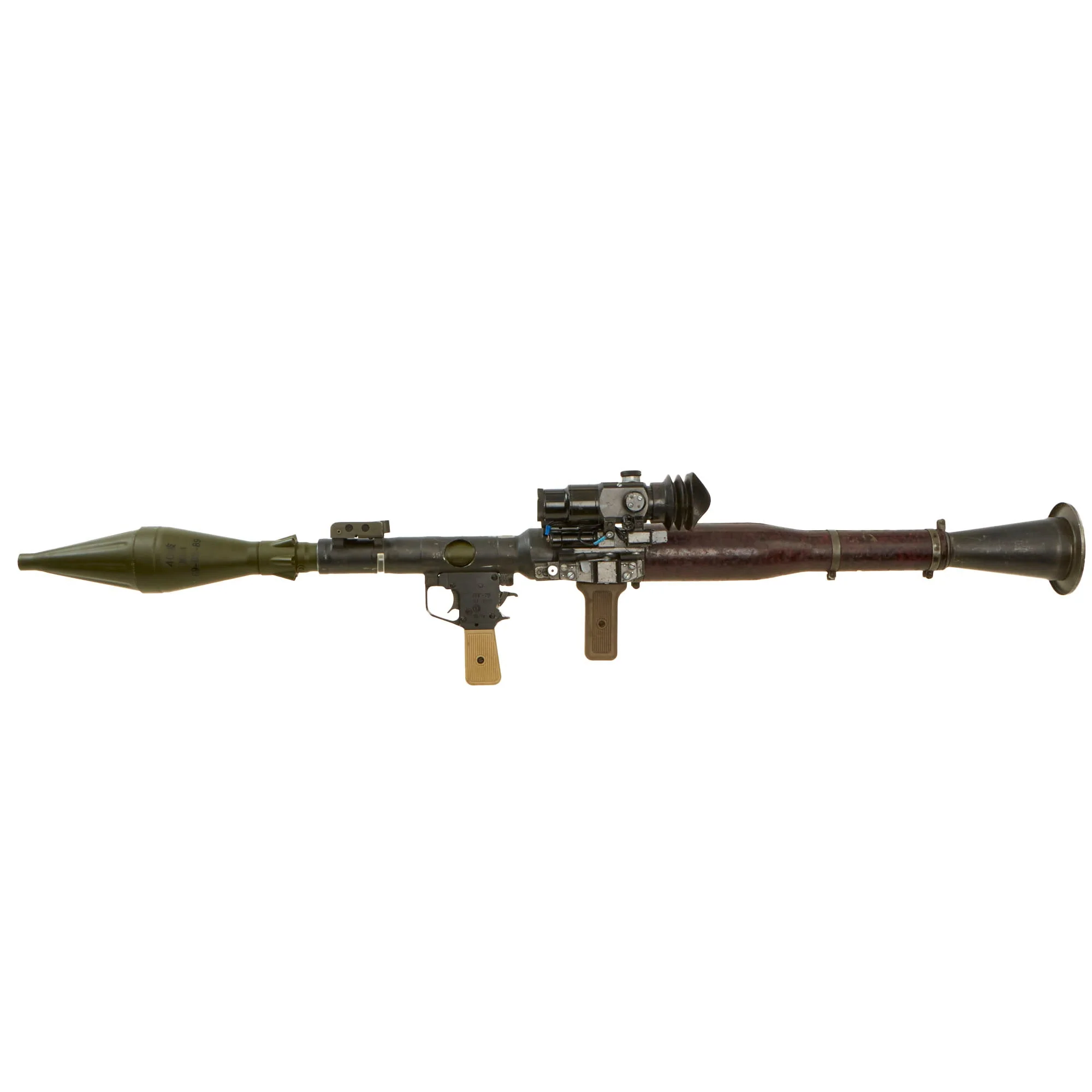 Original Soviet Bulgarian Cold War 1971 Dated RPG-7 Rocket Propelled Grenade Inert Launcher RPG with Iraqi Type ON-M80 Optical Sight & Inert Chinese Type 69 Rocket Round - Image 4