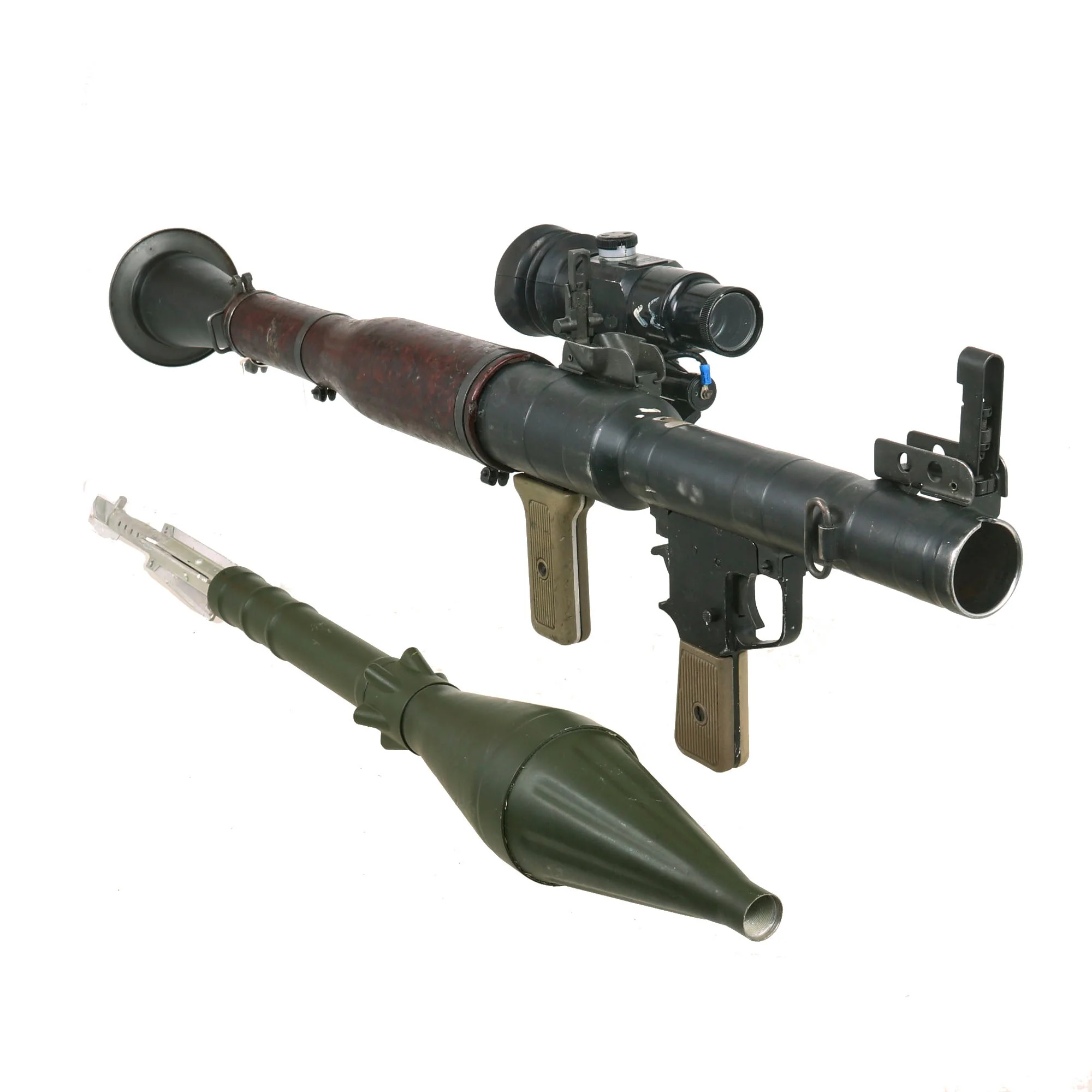 Original Soviet Bulgarian Cold War 1971 Dated RPG-7 Rocket Propelled Grenade Inert Launcher RPG with Iraqi Type ON-M80 Optical Sight & Inert Chinese Type 69 Rocket Round - Image 5