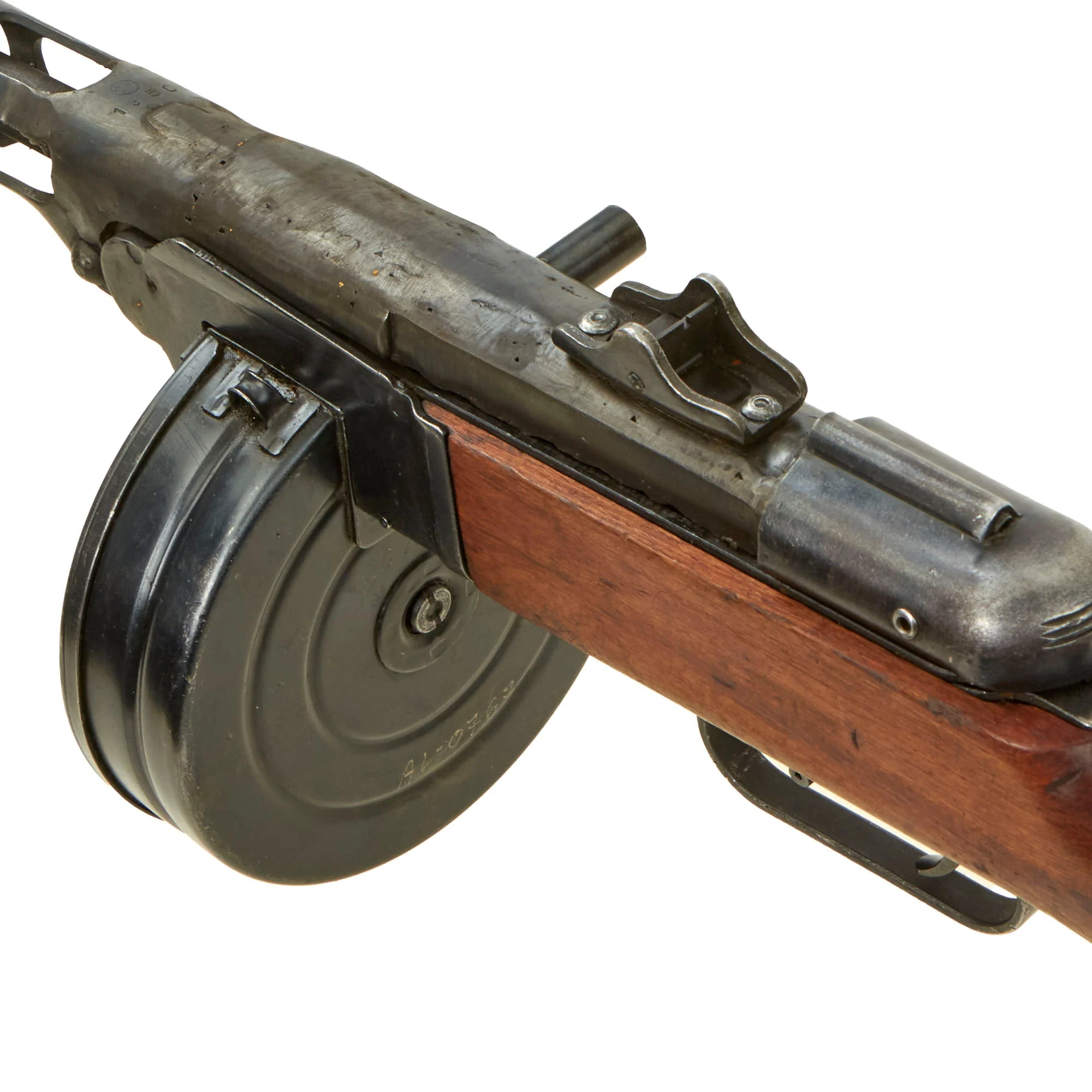 Original Soviet Cold War 1950 Dated PPSh-41 Display Machine Pistol Serial BD 8772 with Live Barrel, Internals, Drum Magazine & Accessories - Image 18