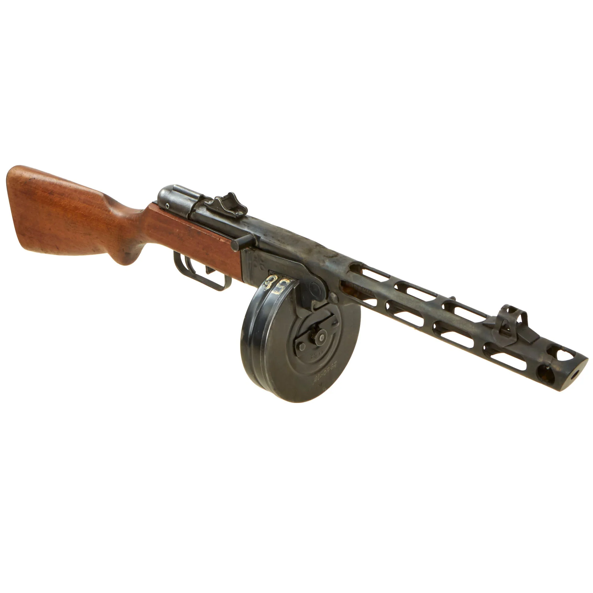 Original Soviet Cold War 1950 Dated PPSh-41 Display Machine Pistol Serial BD 8772 with Live Barrel, Internals, Drum Magazine & Accessories - Image 2