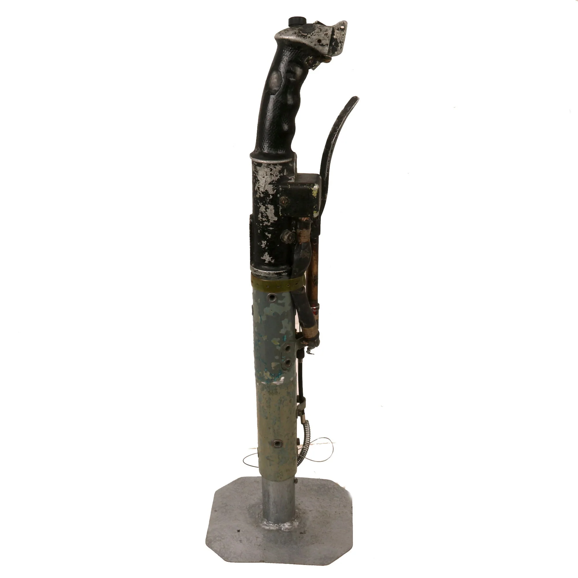 Original Soviet Korean War Era Mikoyan-Gurevich MiG-15 Jet Fighter Control Stick Assembly on Display Stand - Based on BF-109 - Image 13