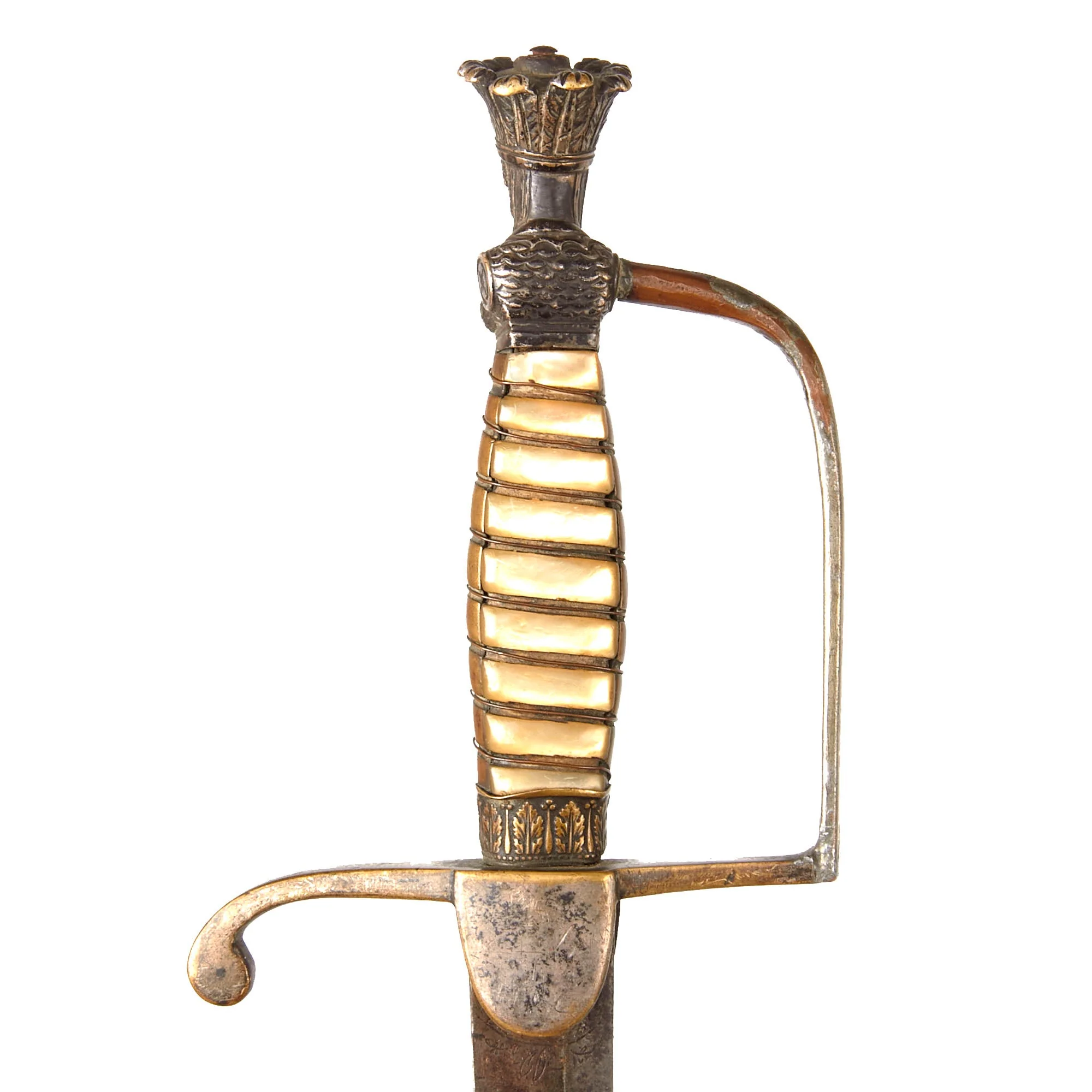 Original U.S. 1830s Era Staff Officer’s Sword with Indian Princess Maiden Pommel & Etched Blade with All-Brass Scabbard - Image 10