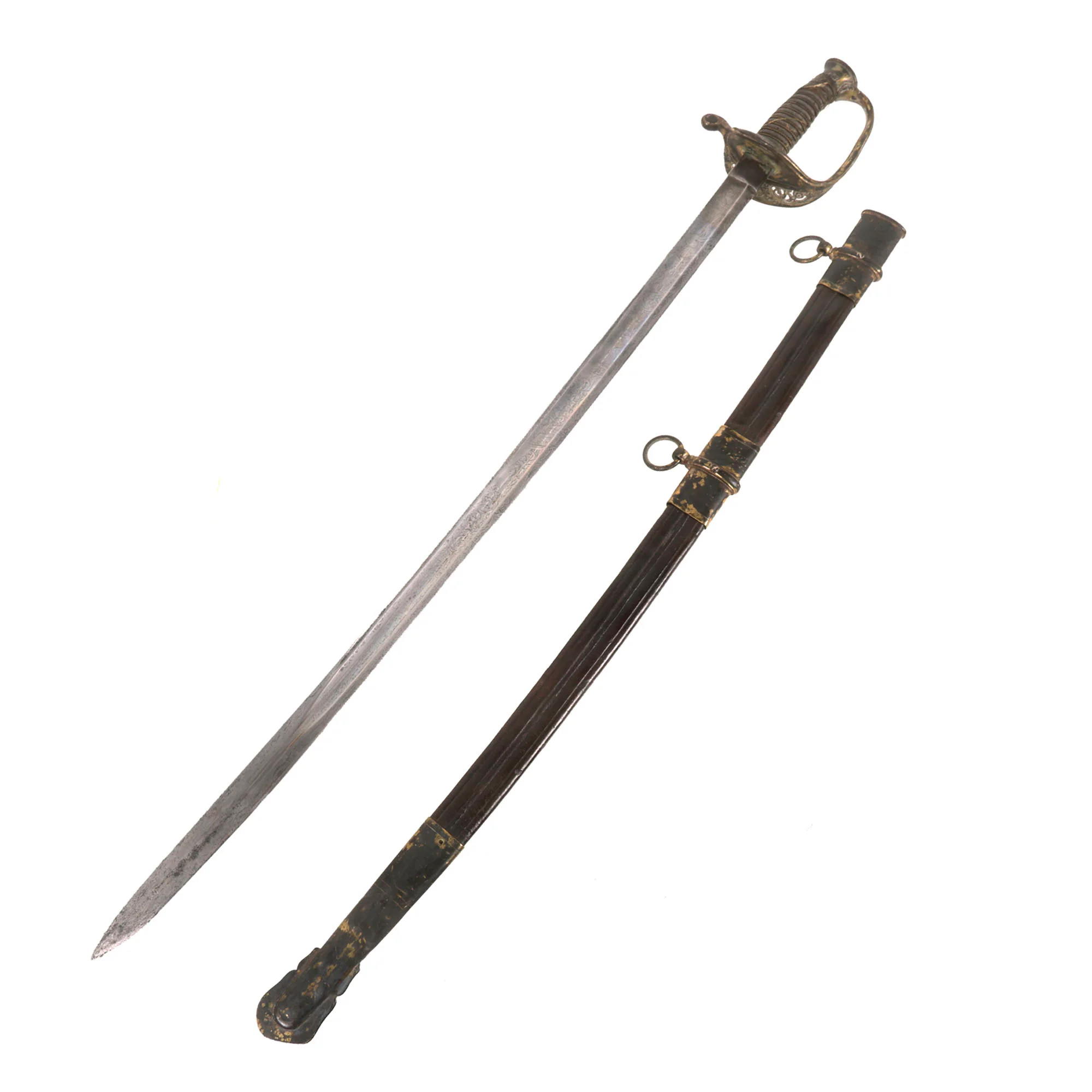 Original U.S. Civil War British Import M1850 Foot Officer Sword & Scabbard by Hunt & Goodwin - Image 2