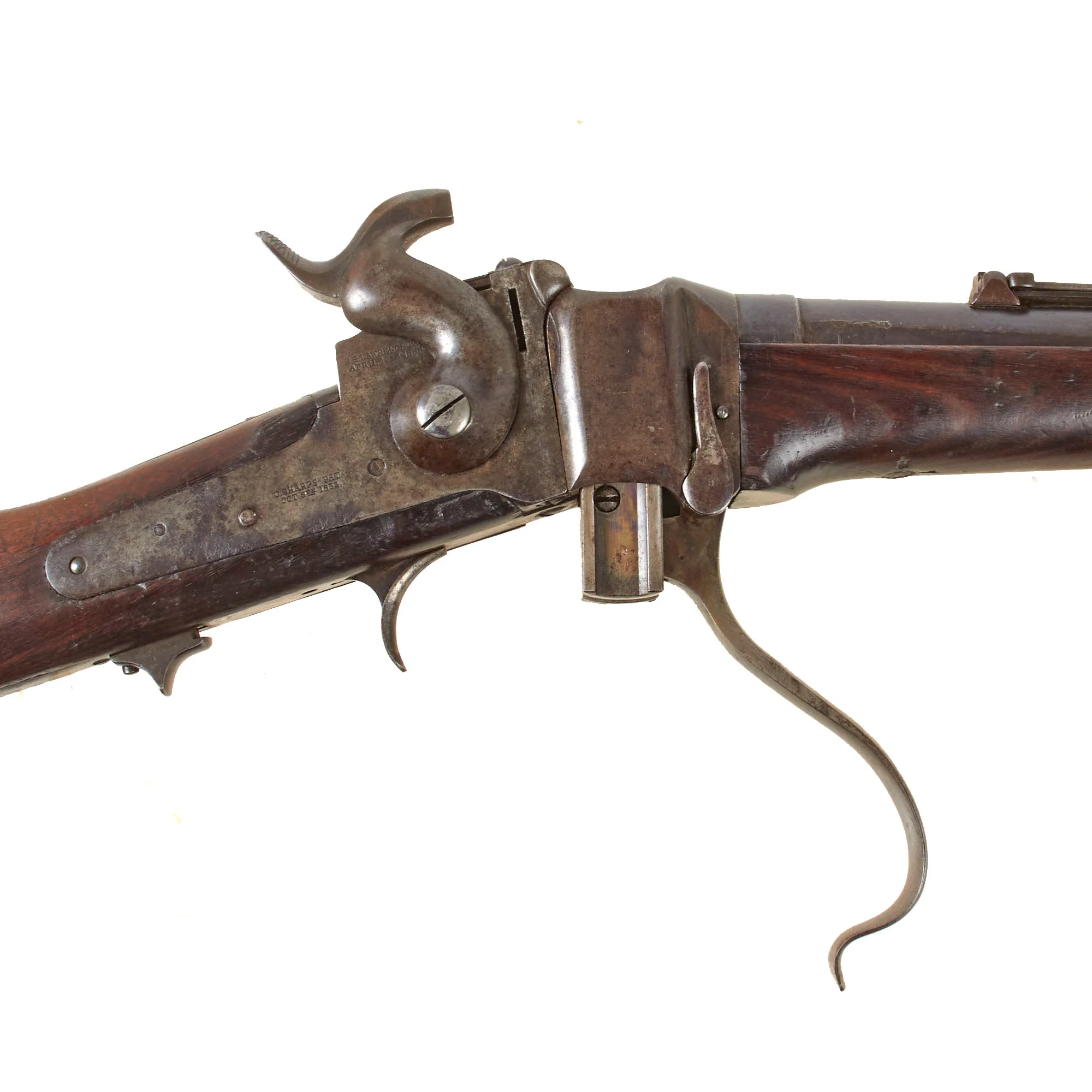 Original U.S. Civil War Sharps New Model 1863 Saddle-Ring Carbine Converted to .50-70 Govt. with Excellent Bore - Serial 92687 - Image 6