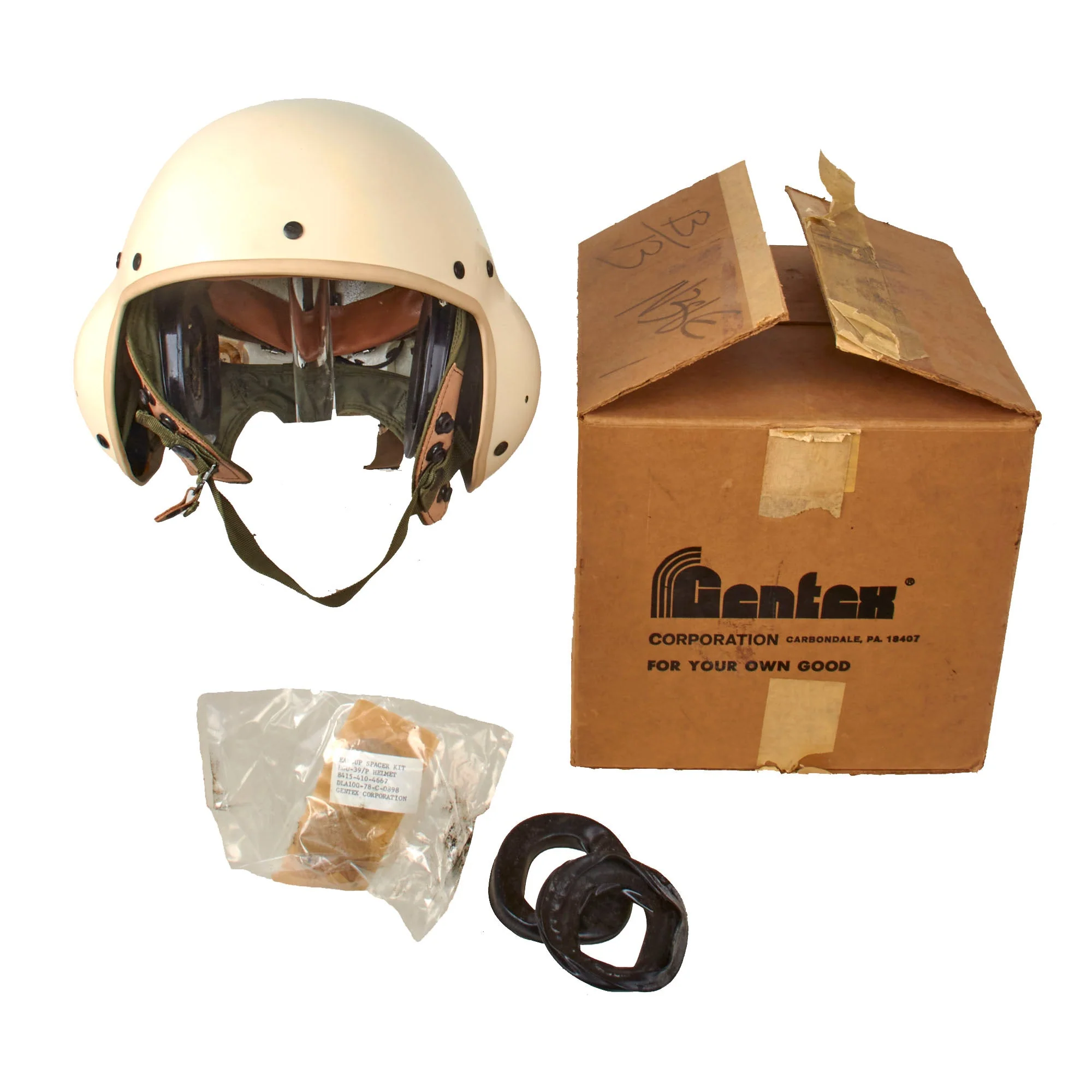 Original U.S. Cold War Era Gentex HGU-39/P Flight Helmet in Original Box - Dated 1979