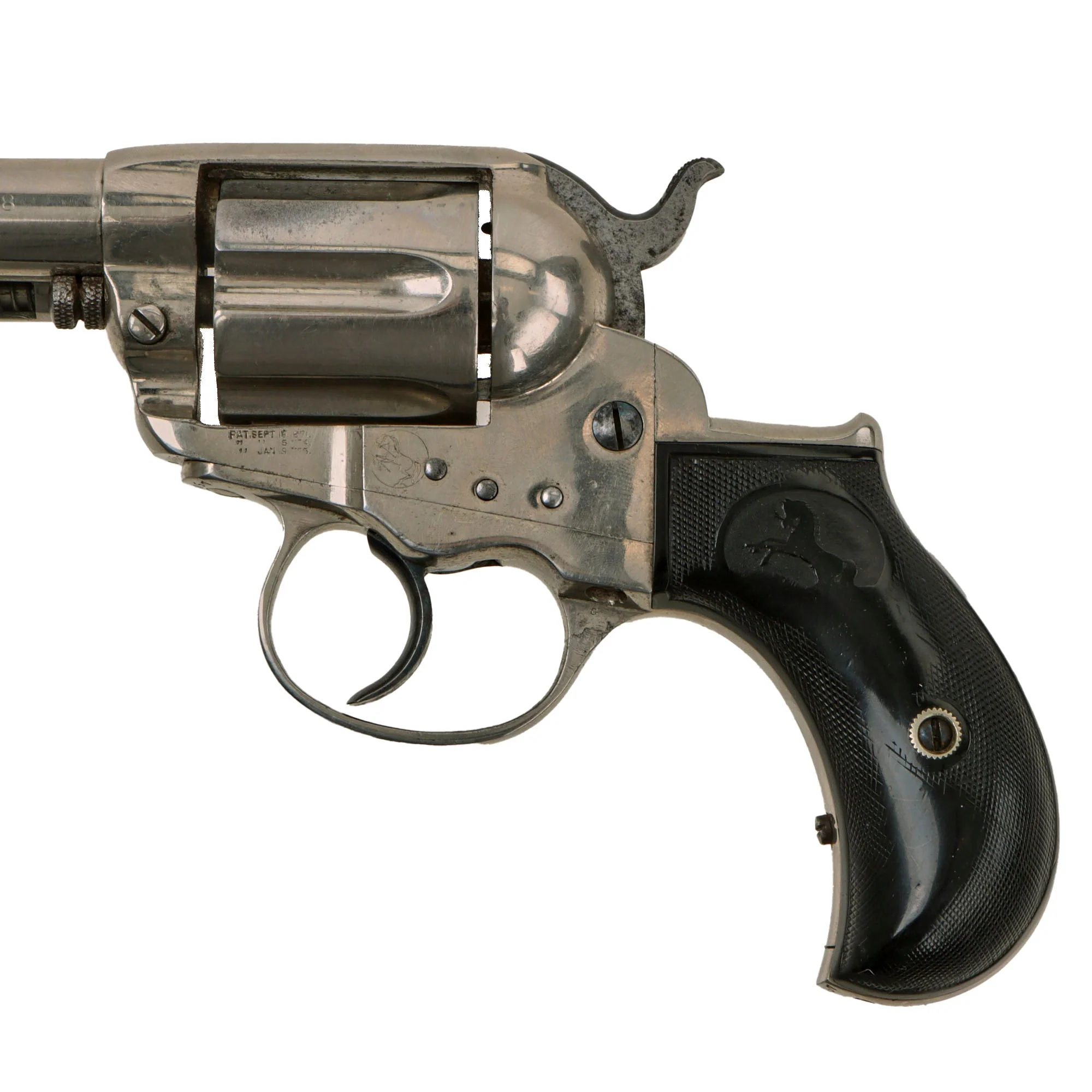 Original U.S. Colt Nickel-Plated M1877 .38cal Lightning Revolver with 4 1/2" Barrel Made in 1891 - Matching Serial 83057 - Image 10