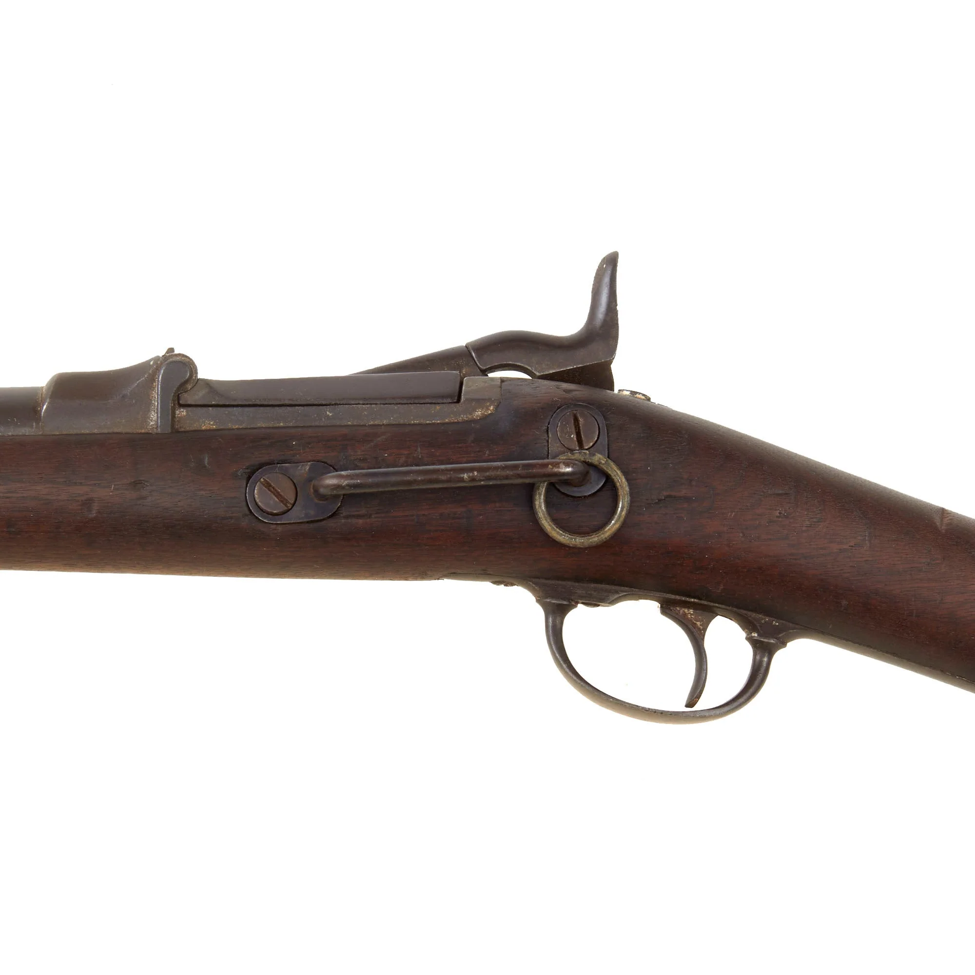 Original U.S. Early Springfield Trapdoor Model 1873 Saddle Ring Carbine - Rebarreled and Smoothbored to 32 Gauge - Circa 1875 - Image 12
