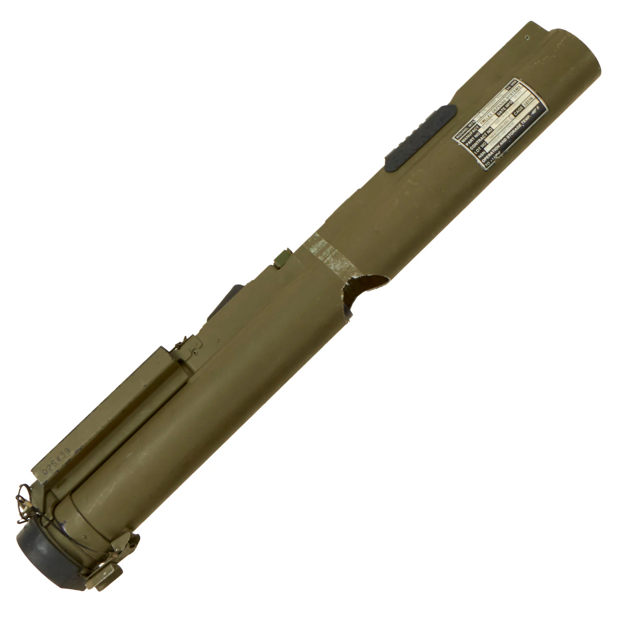 Original U.S. Global War on Terror INERT M72A7 Light Anti-Tank Weapon LAW Rocket Propelled Grenade Launcher With Picatinny Rail and Sling Assembly - Dated 2007 - Image 3