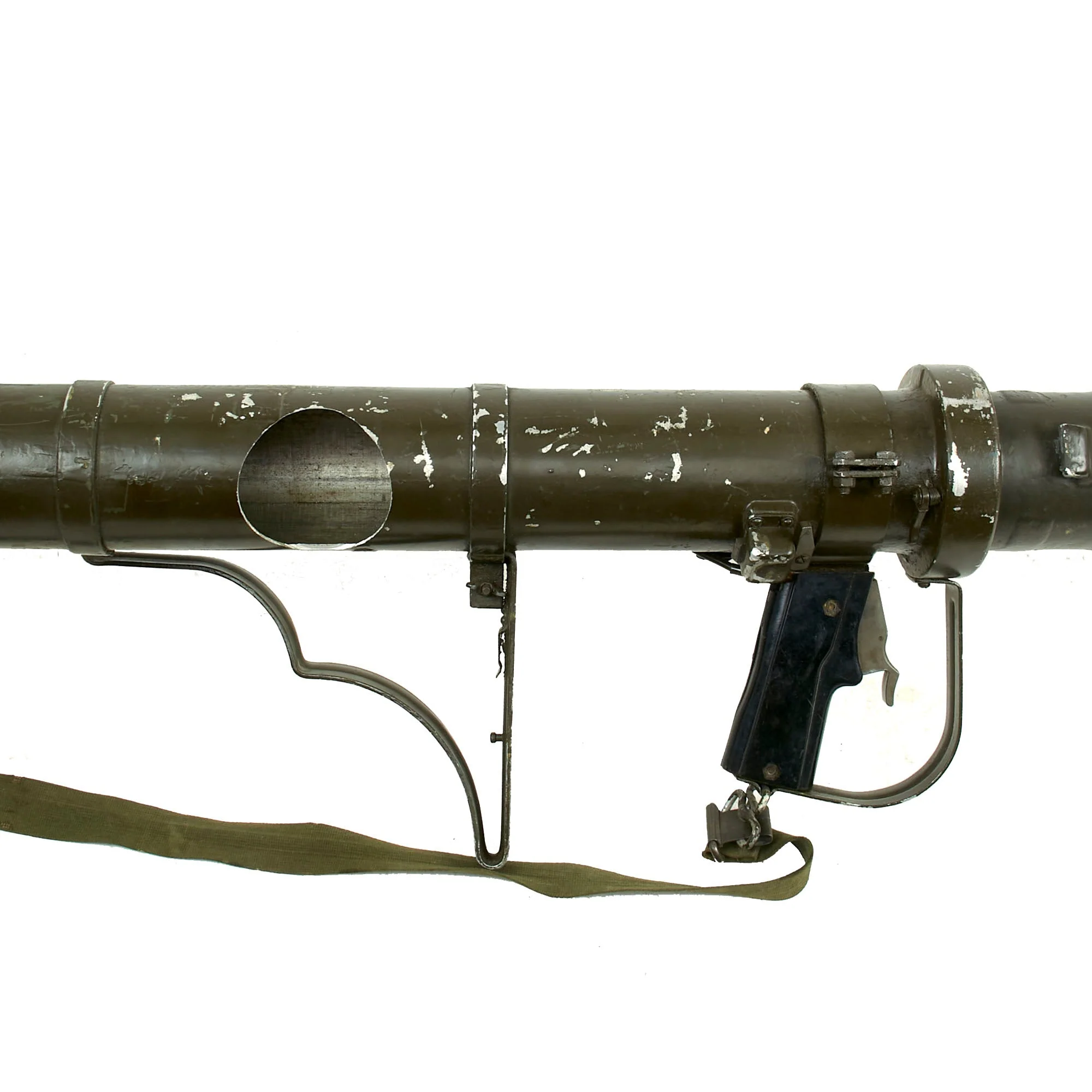 Original U.S. M20 A1 B1 3.5 Inch Super Bazooka Deactivated Rocket Launcher by Birtman Elec. Co. with Inert Practice Rocket and Sling - Image 8