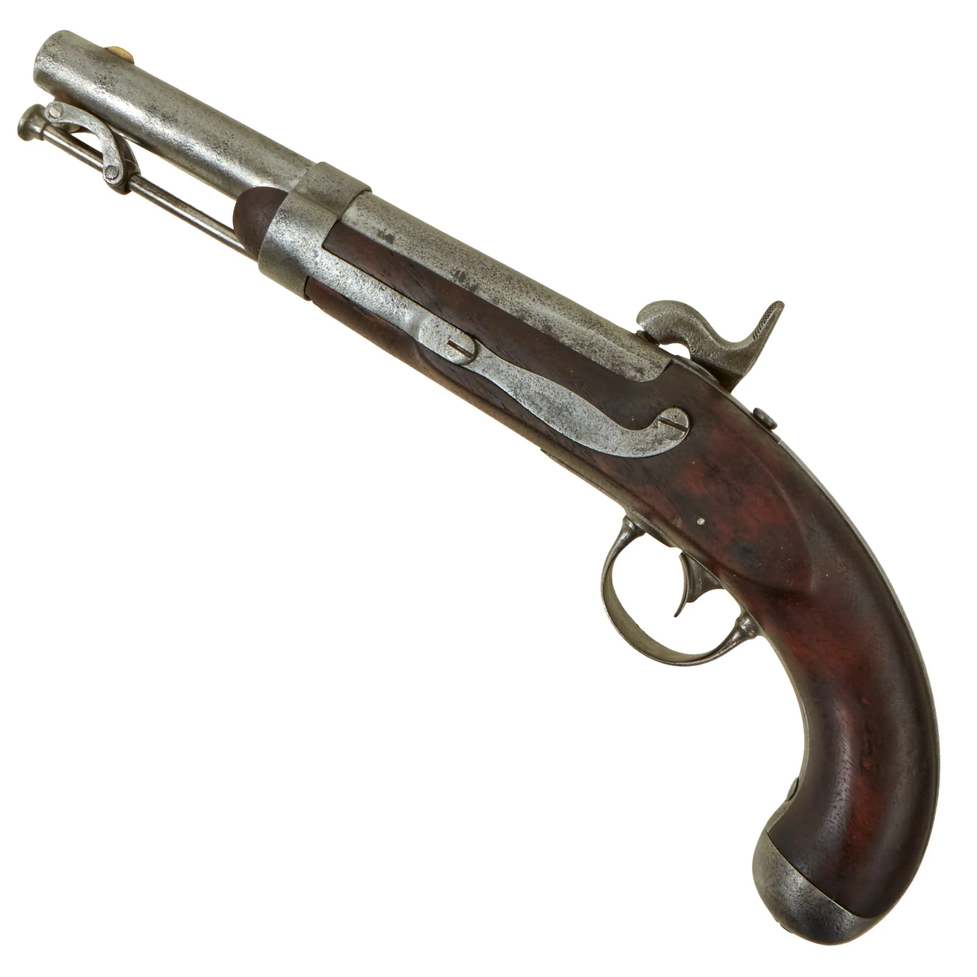 Original U.S. Model 1836 Flintlock Cavalry Pistol by Asa Waters Converted to Percussion - dated 1843 - Image 2