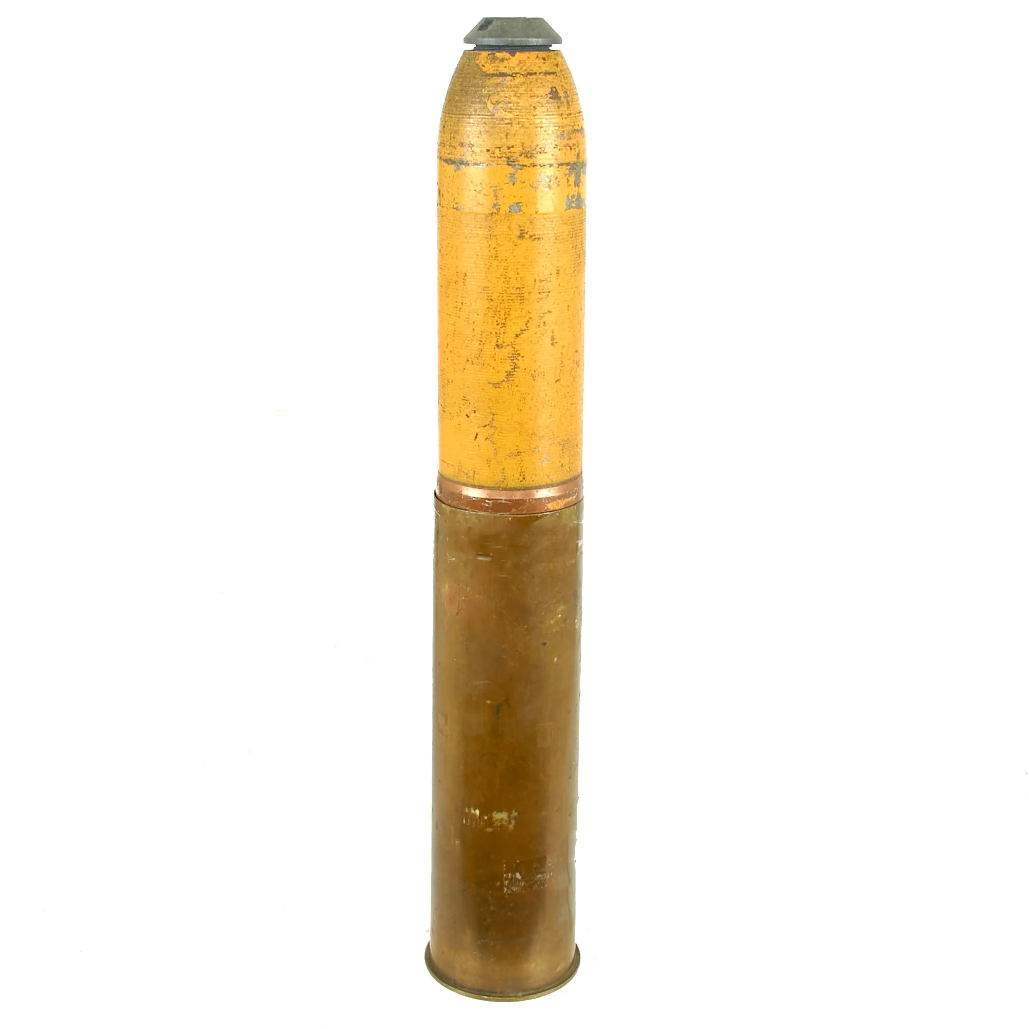 Original U.S. Pre-WWI 3-Inch M1902 Field Gun Artillery Round & Casing with Transit Plug - Dated 1917 - Image 3