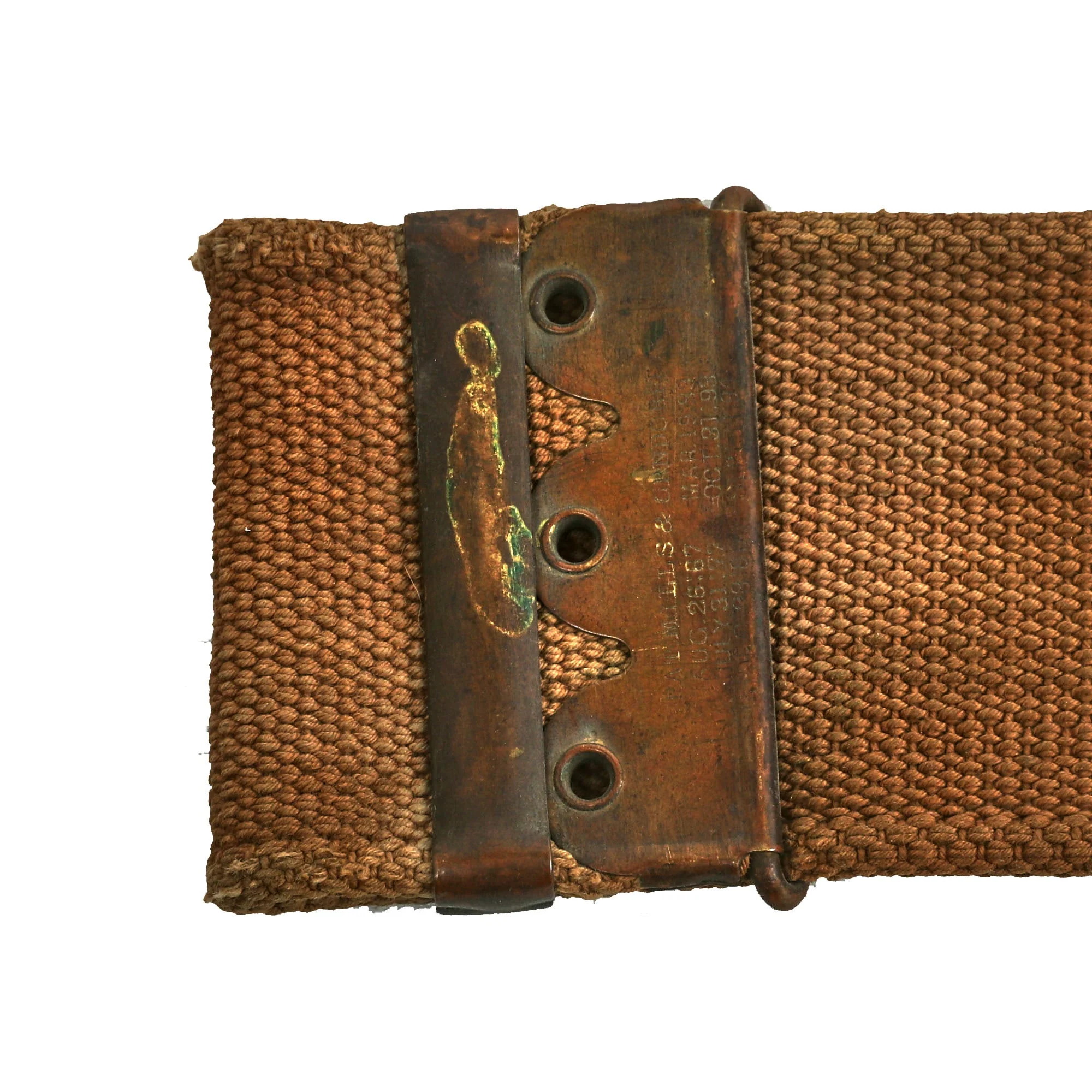Original U.S. Spanish American War .30-40 Krag Rifle 100 Rd. Ammunition Belt by Mills & Orndorff - Missing Pockets - Image 7