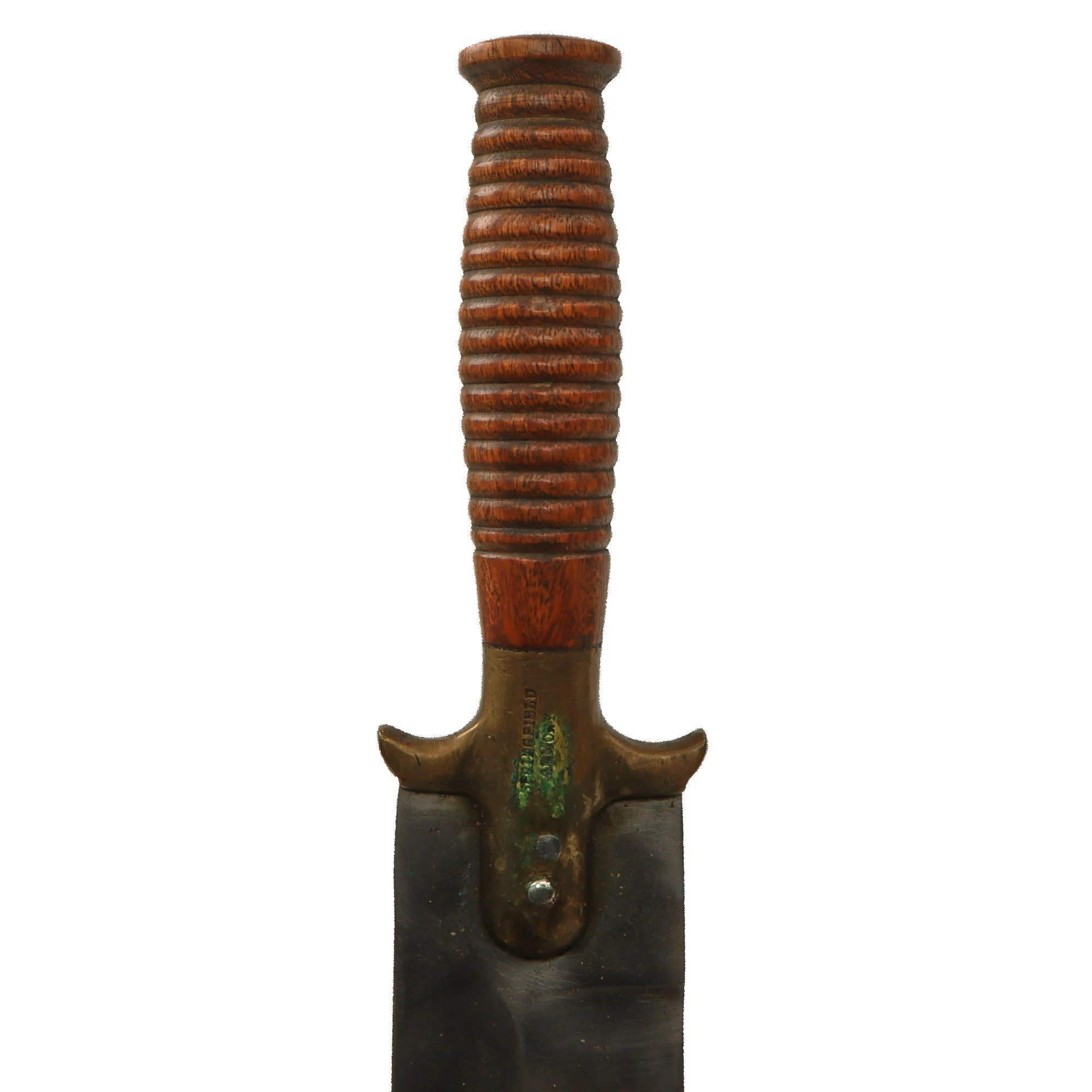 Original U.S. Spanish-American War Era Army Model 1880 Hunting Knife by Springfield Armory with Leather Sheath Marked to Watervliet Arsenal - Image 9