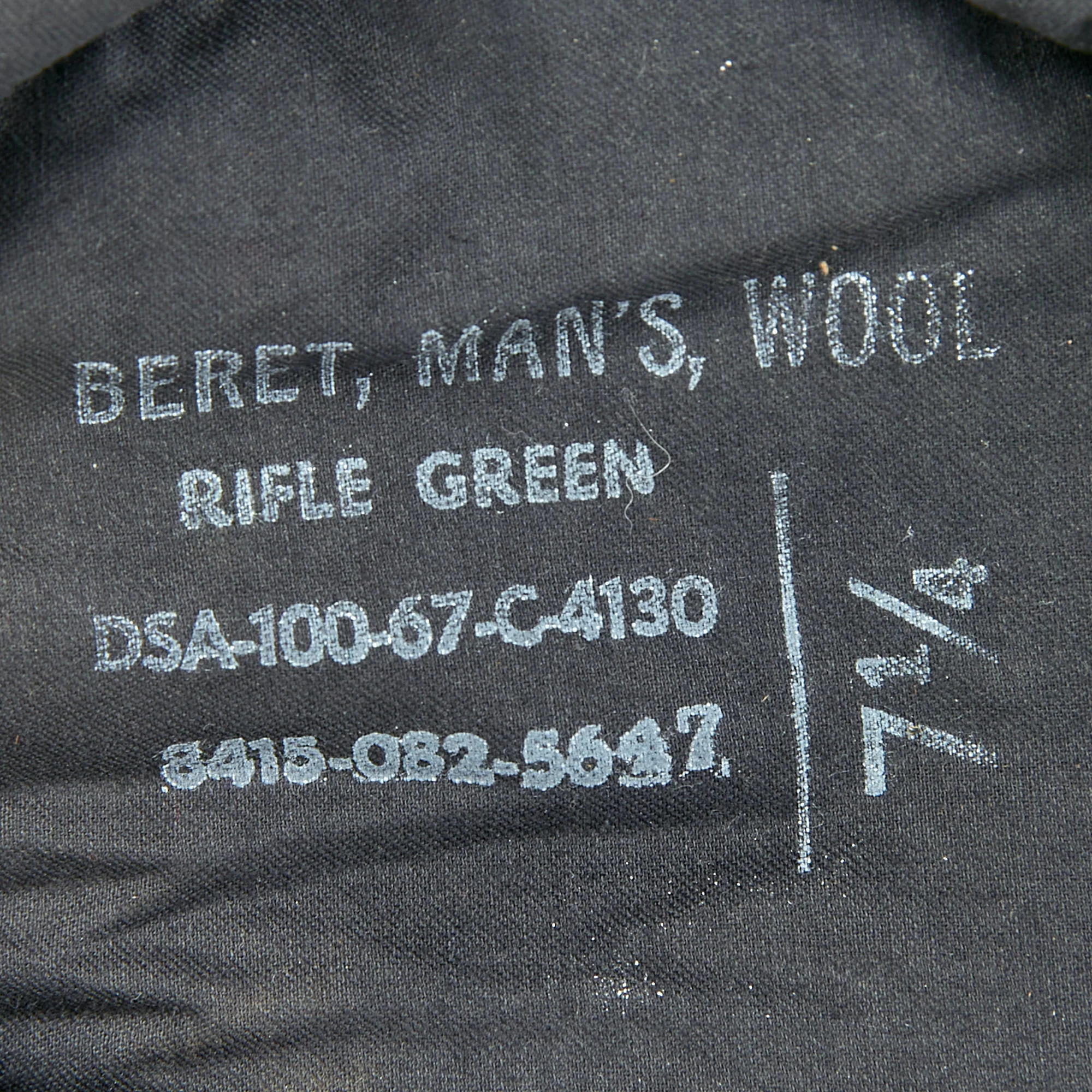 Original U.S. Vietnam War 7th Special Forces Group Airborne Green Beret - Size 7¼ - Dated 1967 - Image 3