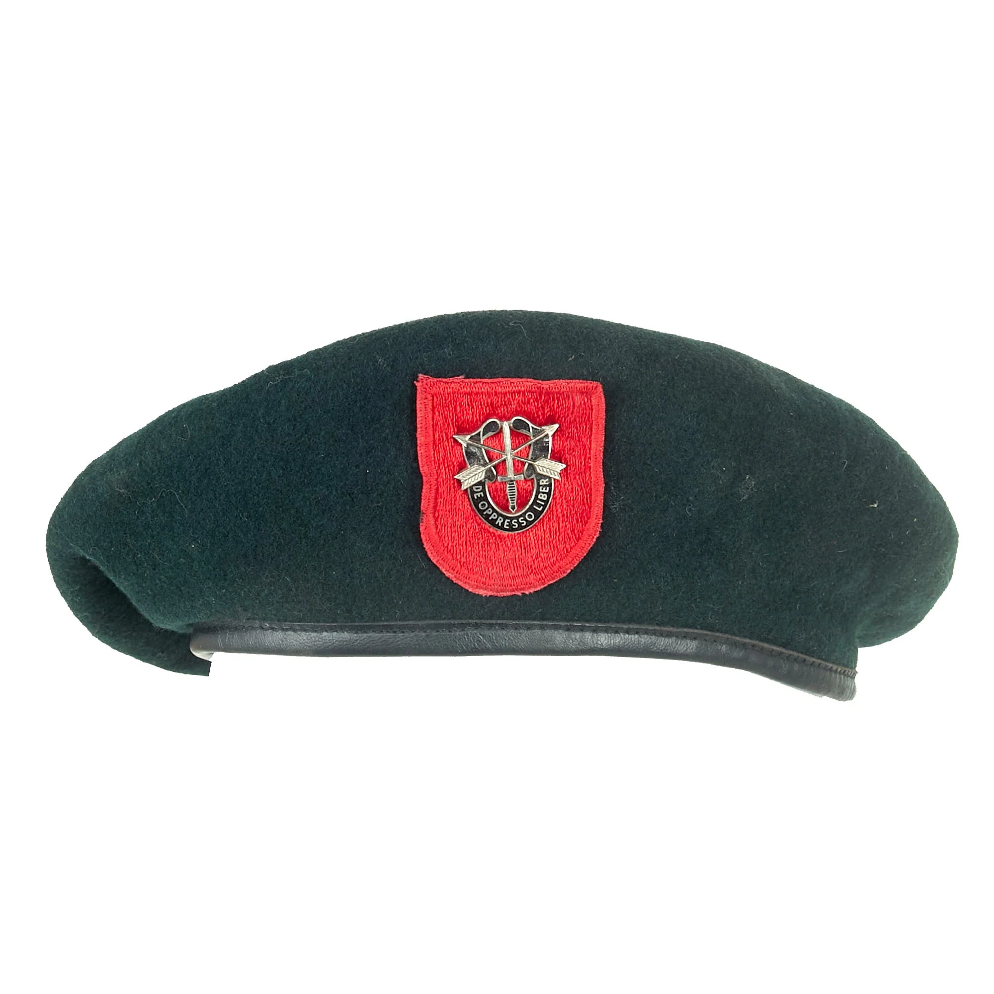 Original U.S. Vietnam War 7th Special Forces Group Airborne Green Beret - Size 7¼ - Dated 1967 - Image 5