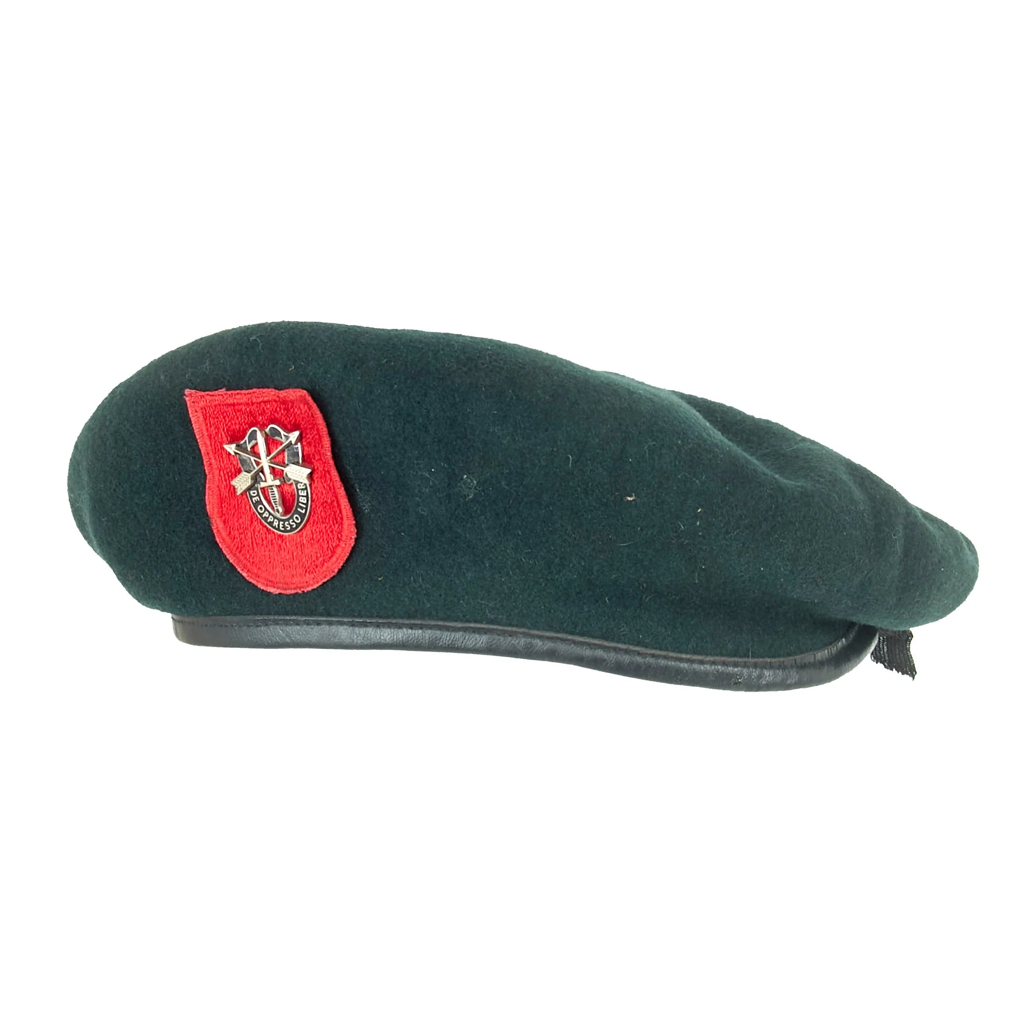 Original U.S. Vietnam War 7th Special Forces Group Airborne Green Beret - Size 7¼ - Dated 1967 - Image 6