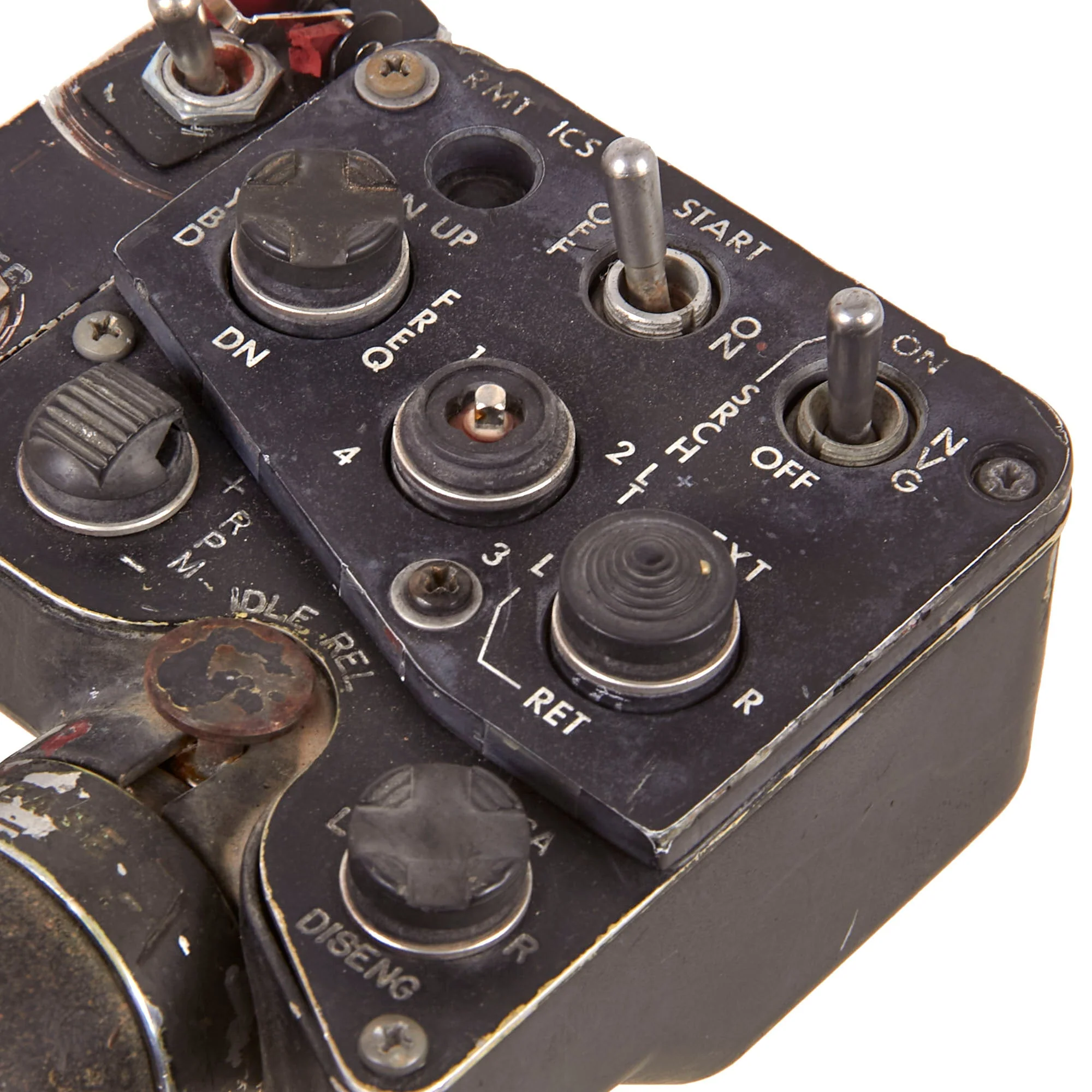 Original U.S. Vietnam War Era Bell OH-58 Kiowa Helicopter Control & Throttle Stick Set - Image 11