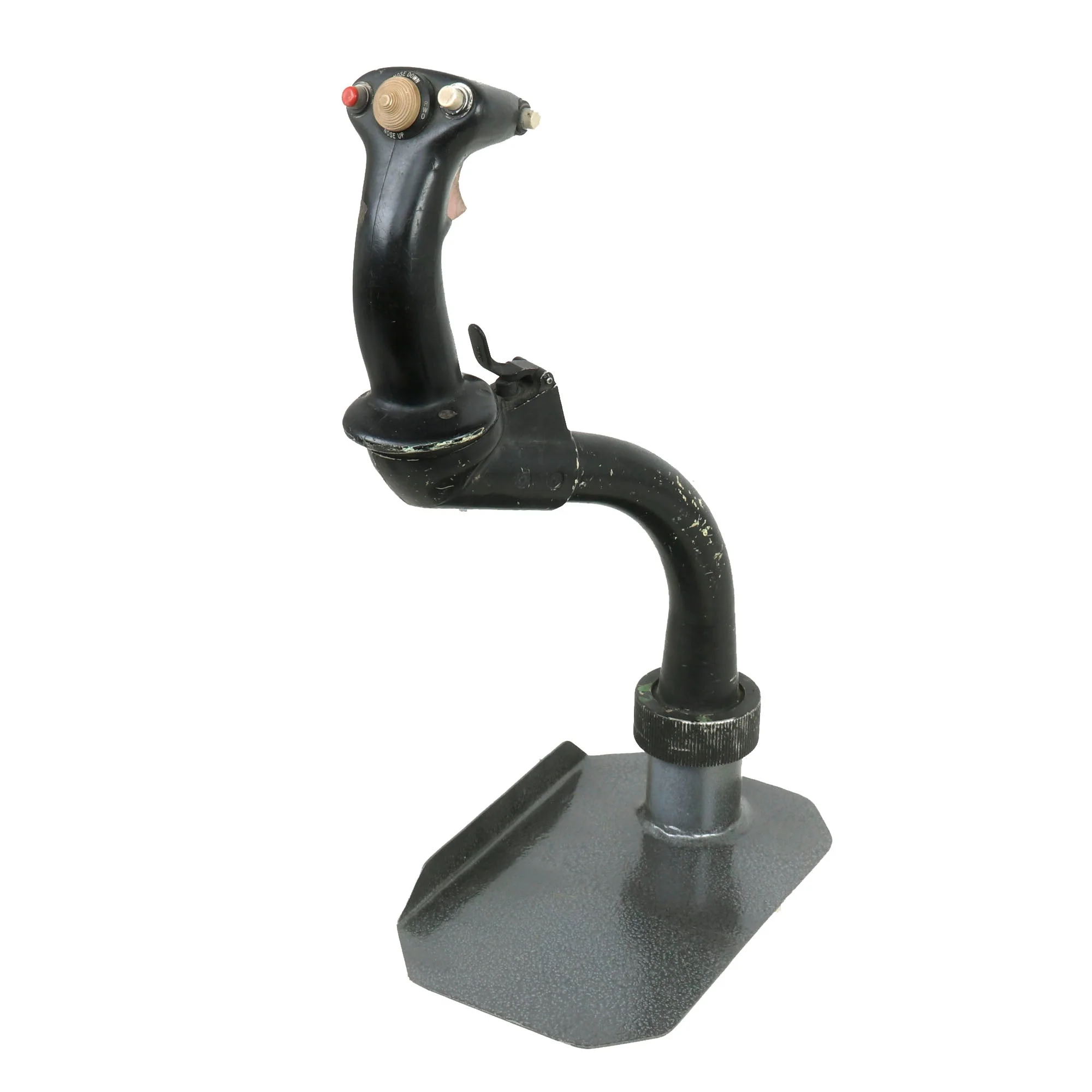 Original U.S. Vietnam War Era General Dynamics FB-111 Aardvark Combat Aircraft Control Stick on Display Mount with Small Model - Image 5