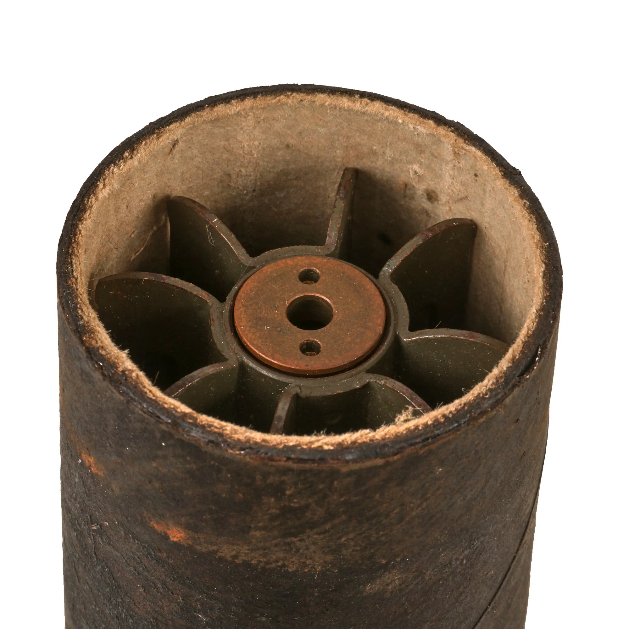 Original U.S. Vietnam War Inert 60mm HE M49A2 Mortar Round in Original Husk Container - Dated 1969 - Image 6
