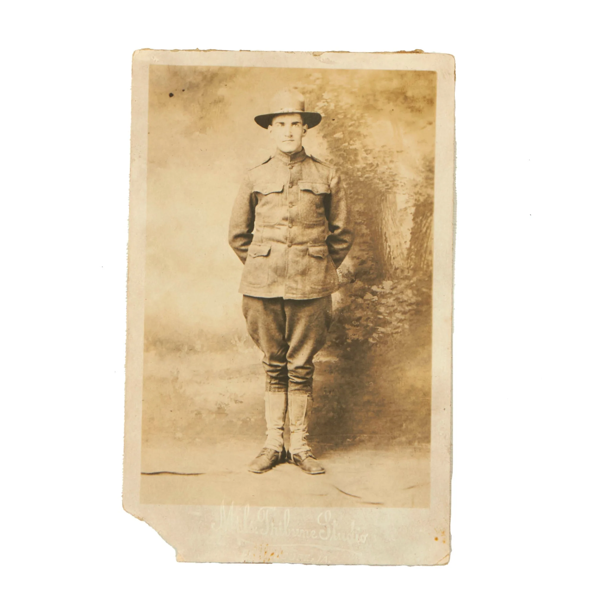 Original U.S. WWI 90th Division “Tough ‘Ombres” 50-Star Burial Flag & Ephemera of Leonard Hedin, 357th Infantry Regiment - 52 x 84” - Image 3