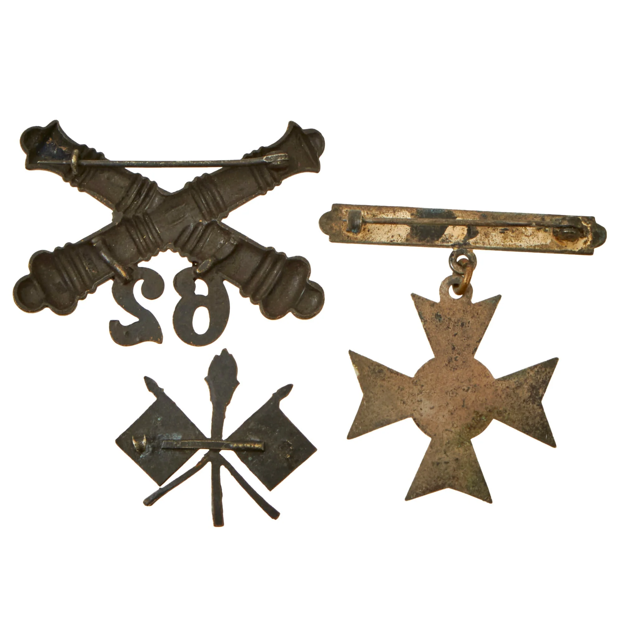 Original U.S. WWI Era Medal & Insignia Lot with Ribbon Bars & Collar Discs - 8 Items Total - Image 10