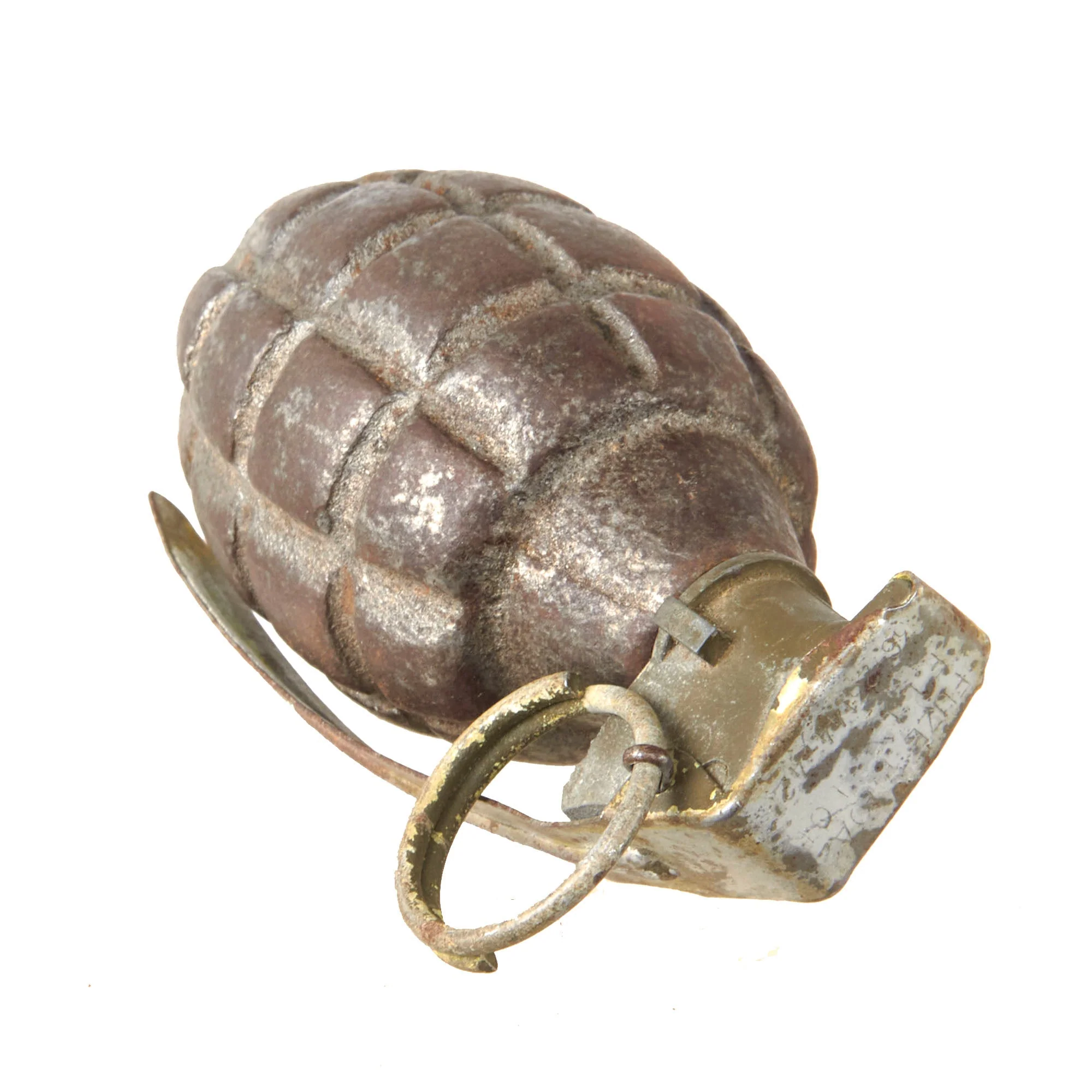 Original U.S. WWI Extremely Rare Inert Mk. I Defensive Grenade with WWII M10A2 Fuze - Image 6
