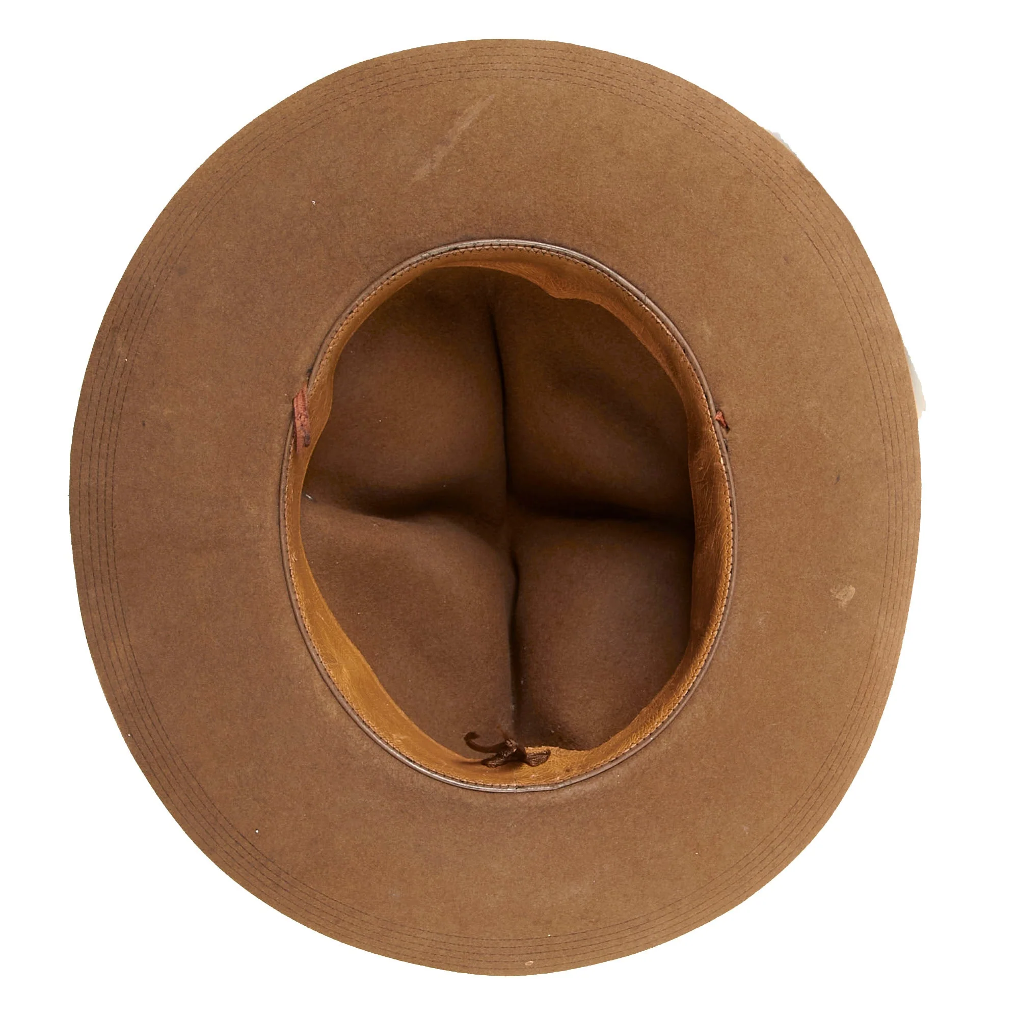 Original U.S. WWI M1911 Campaign Hat with Officer’s Cord & Interesting “Spider Web” Sweatband - Image 8