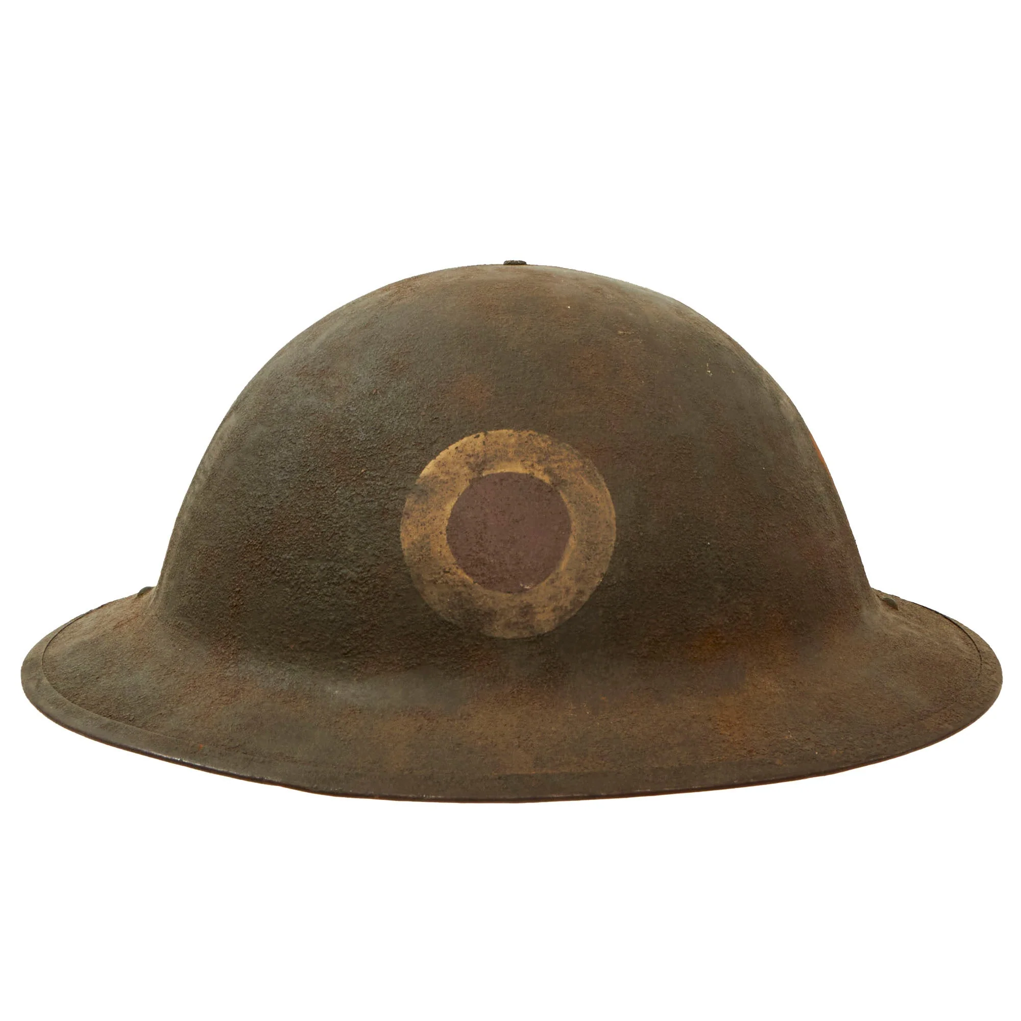 Original U.S. WWI M1917 37th Division Doughboy Helmet with Liner & Verdun Etched into Finish - Ohio National Guard “Buckeye” Division