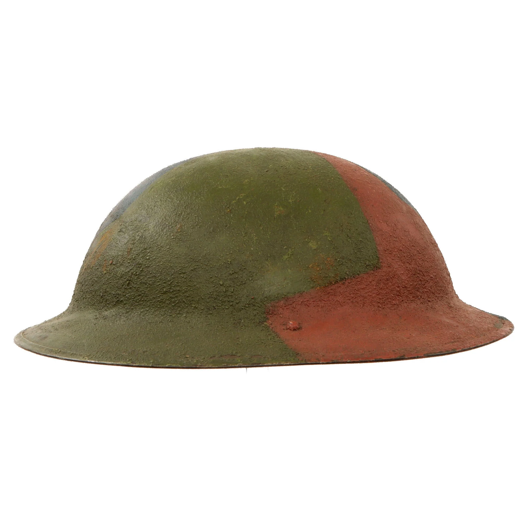 Original U.S. WWI M1917 Doughboy Helmet Shell with Multi-Colored Camouflage Paint - Image 14