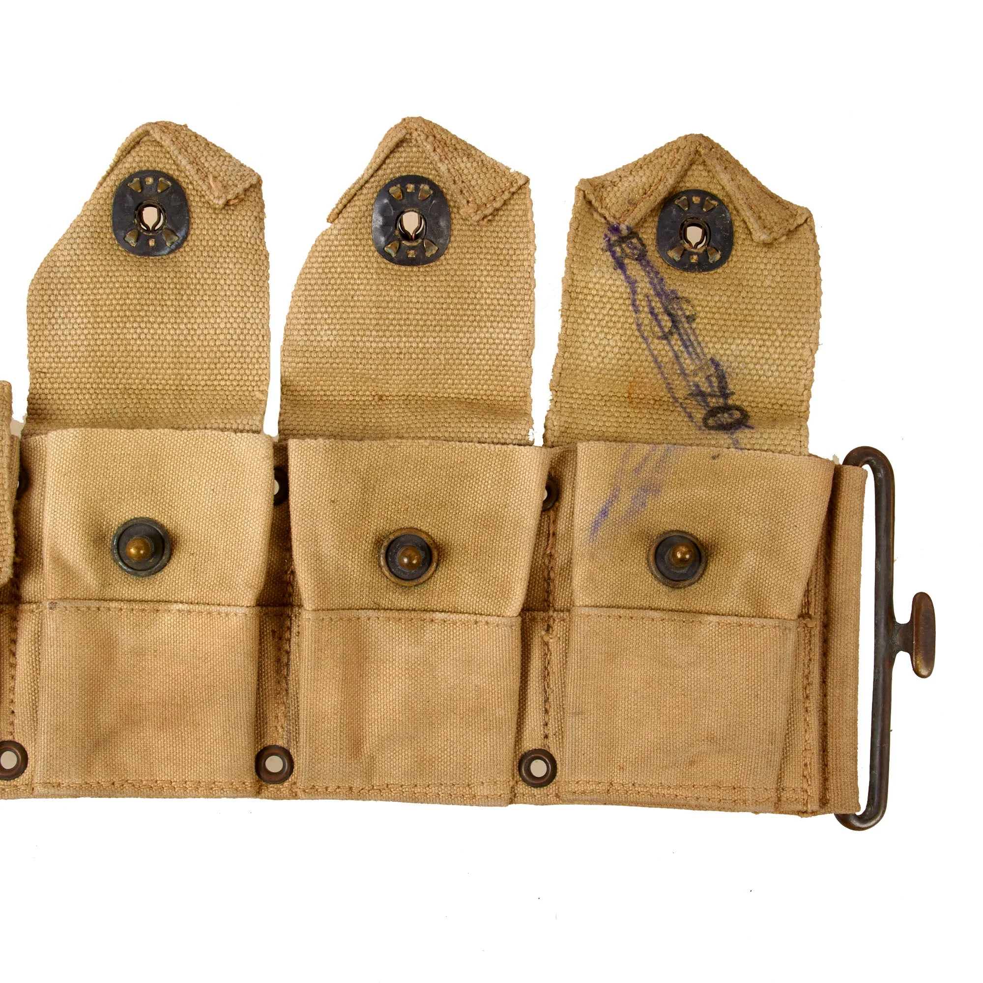 Original U.S. WWI Service-Worn M1910 Cartridge Belt - Most Unit-Marked - Image 3