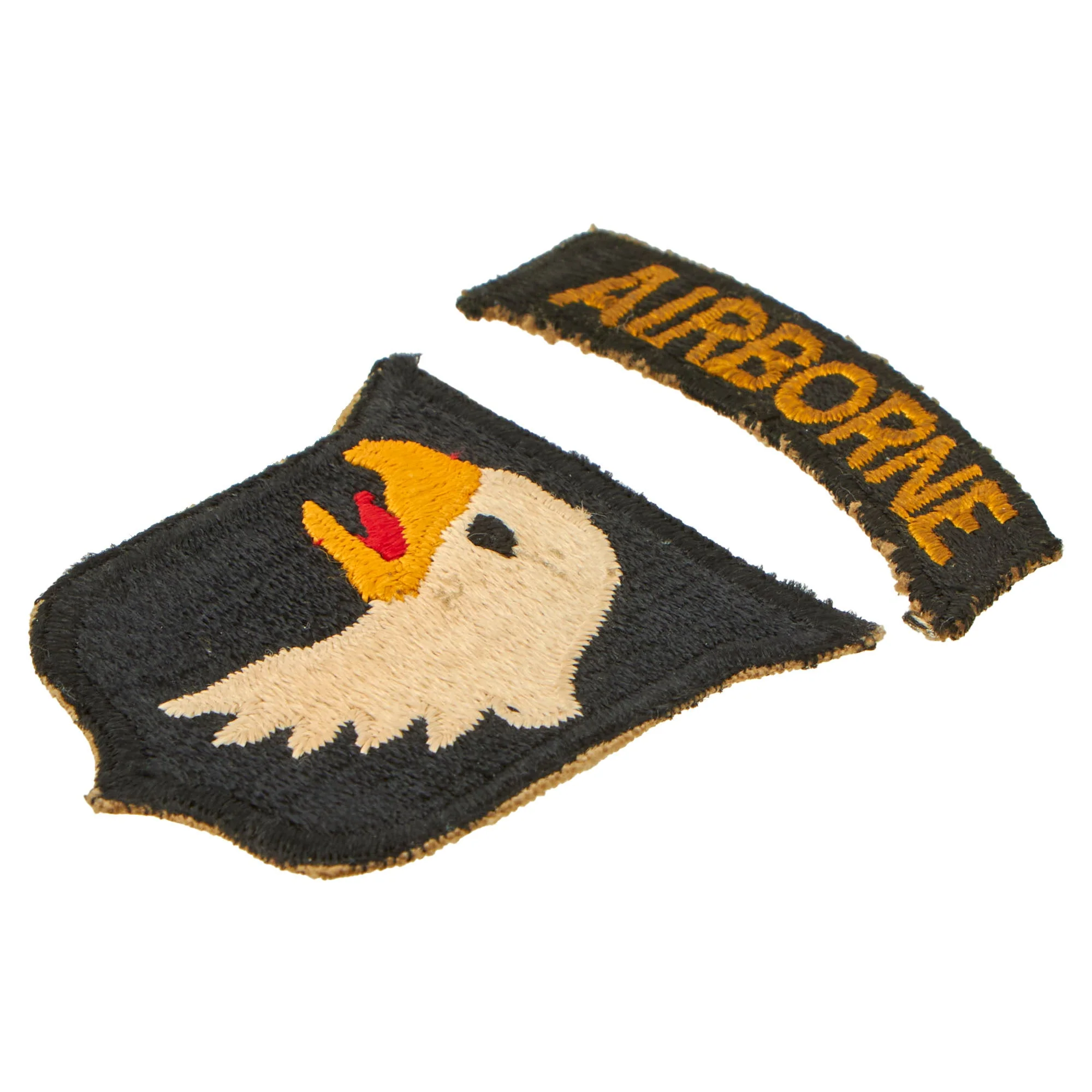 Original U.S. WWII 101st Airborne Division Type 4 Patch with Rocker Attributed to Leon Hill, 506th Parachute Infantry Regiment - Image 4